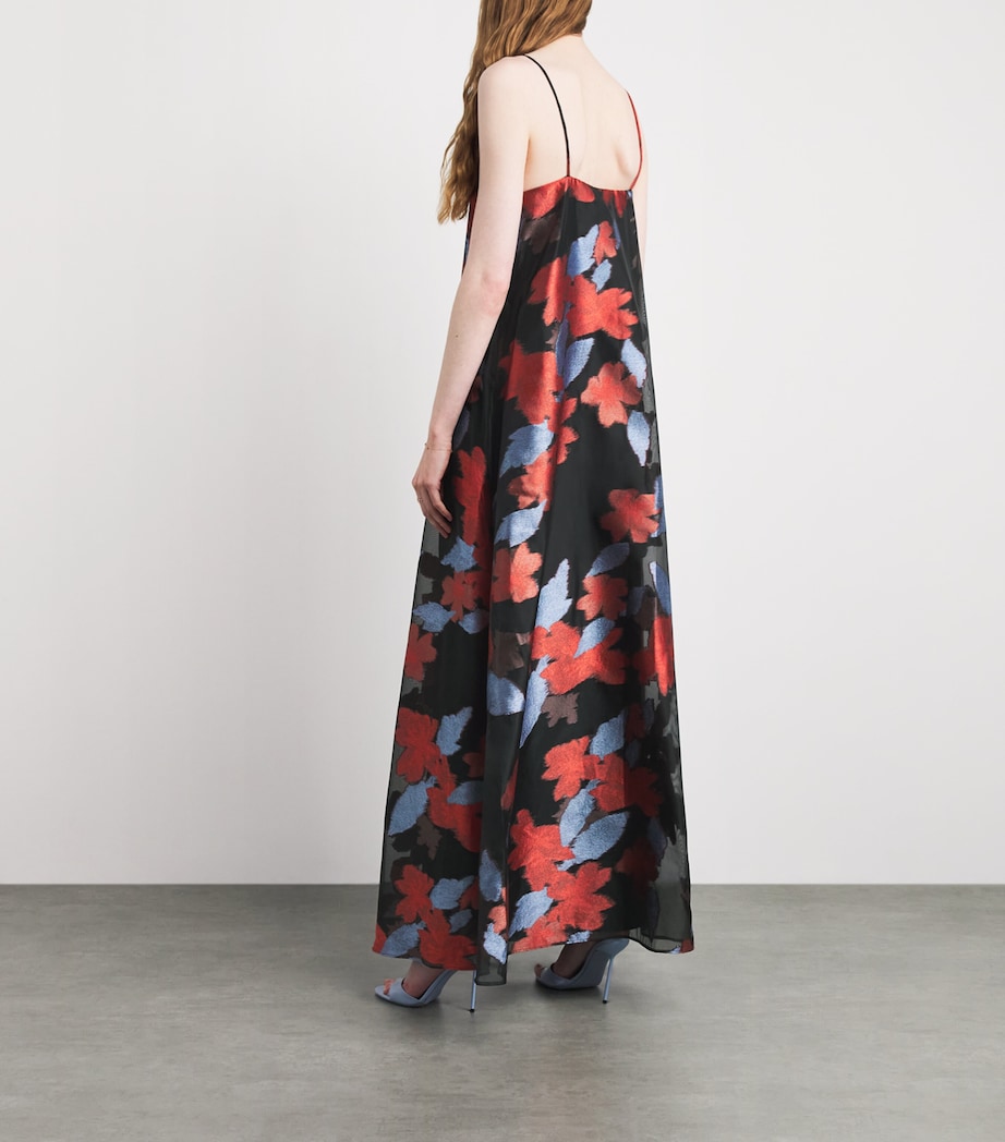 STAUD Womens Satin Organza Delfina Maxi Dress Ntgr Night Garden Image 4
