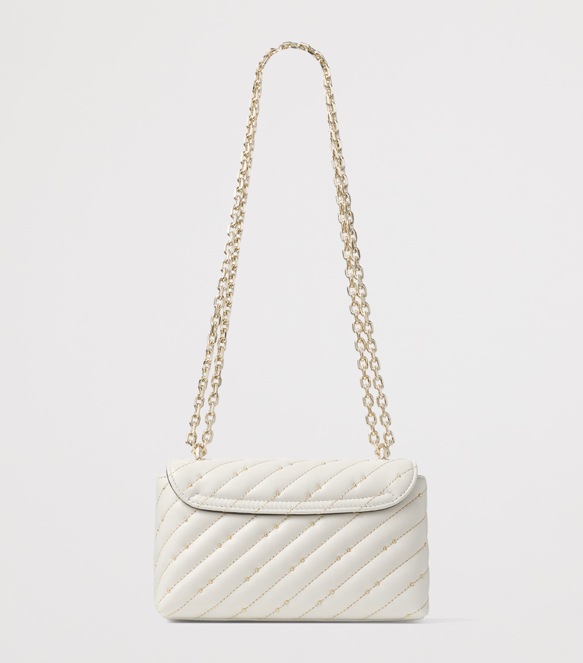 Jimmy Choo Curve Small Biker Leather Quilted Cross-Body Bag Latte/shiny Gold Image 3