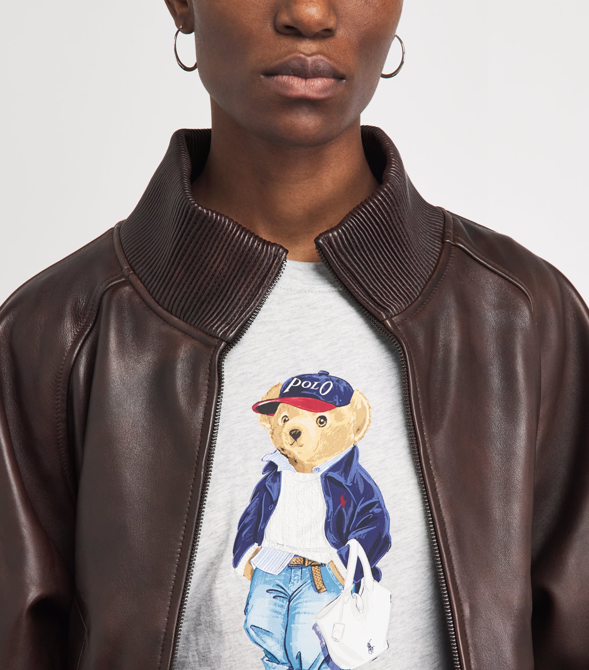 Flight Leather Jacket BROWN Image 3