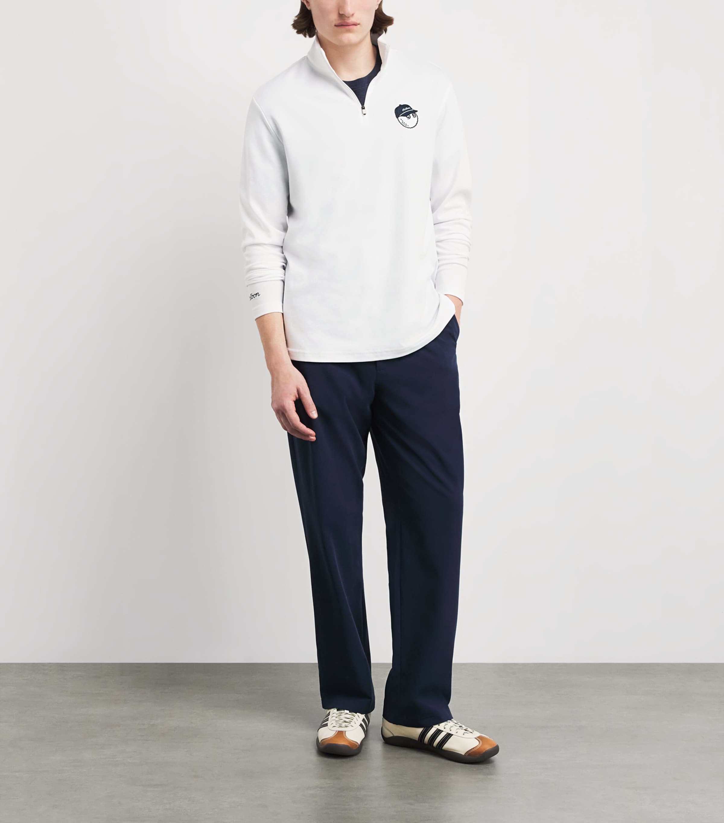 Malbon Golf Mens Flyer Mid Layer White Image 2