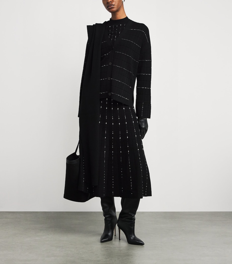 Fragmented Stripes Cardigan BLACK/IVORY Image 2