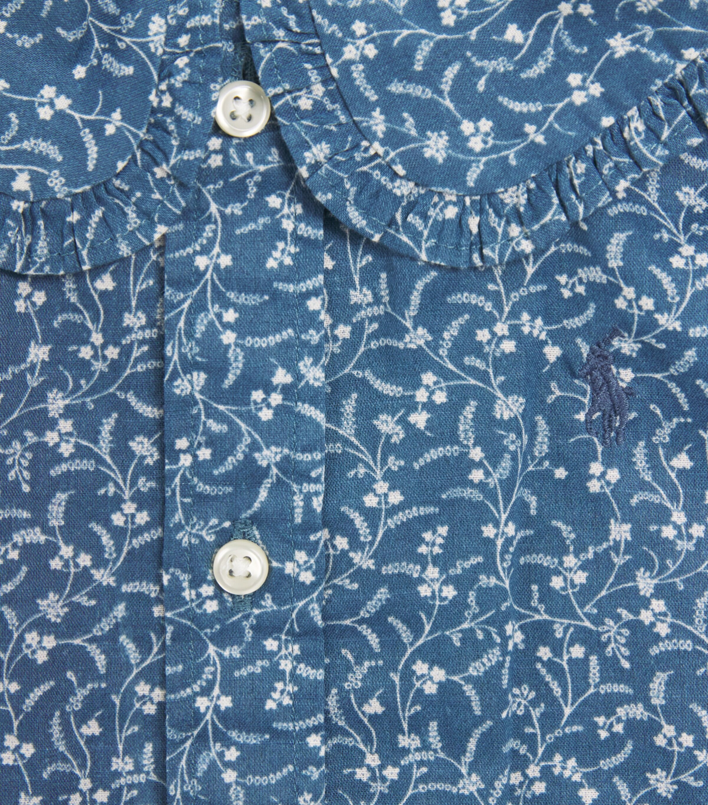 Ralph Lauren Kids Cotton Printed Dress (2-6 Years) Prolyn Floral Blue Image 3