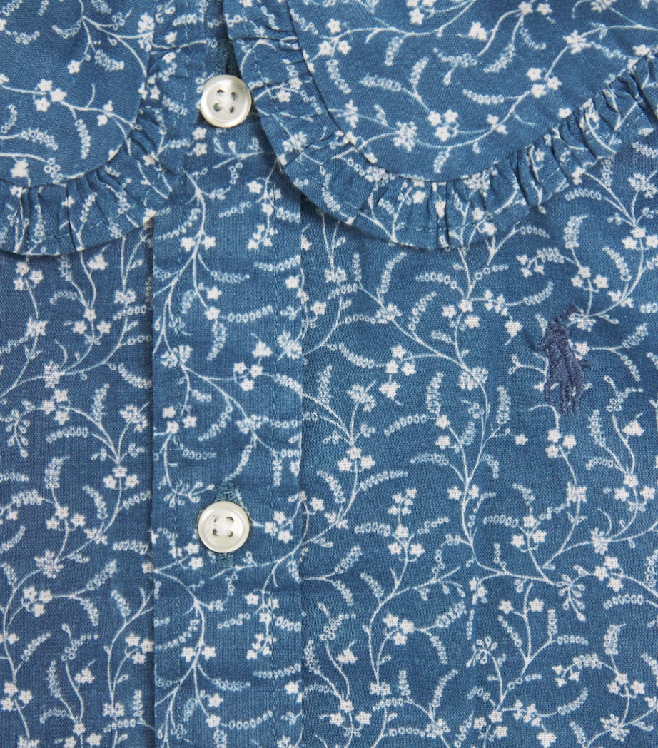 Ralph Lauren Kids Cotton Printed Dress (2-6 Years) Prolyn Floral Blue Image 3