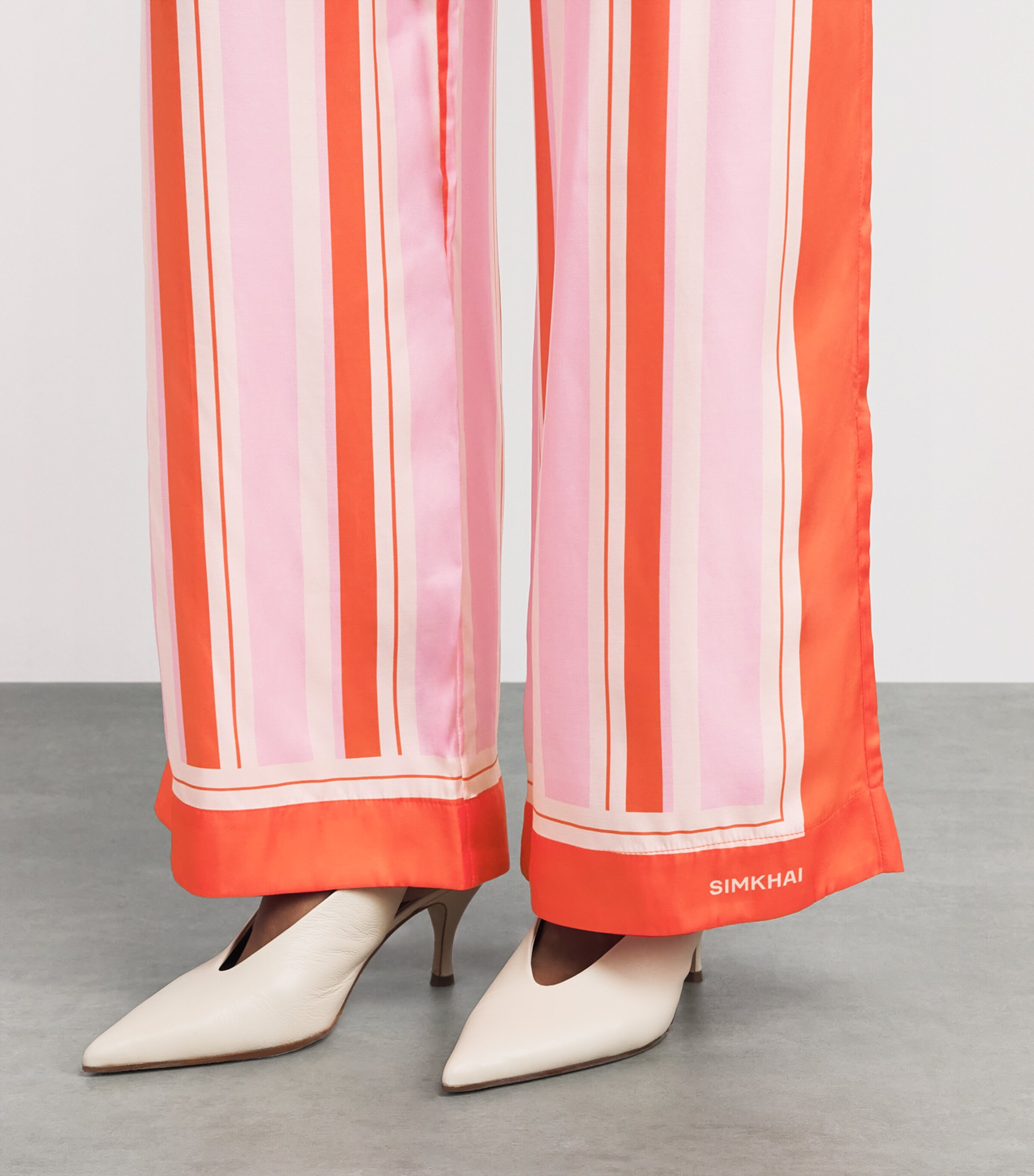 Simkhai Womens Silk-Blend Stripe Zuna Wide-Leg Trousers Tulip Stripe Image 3