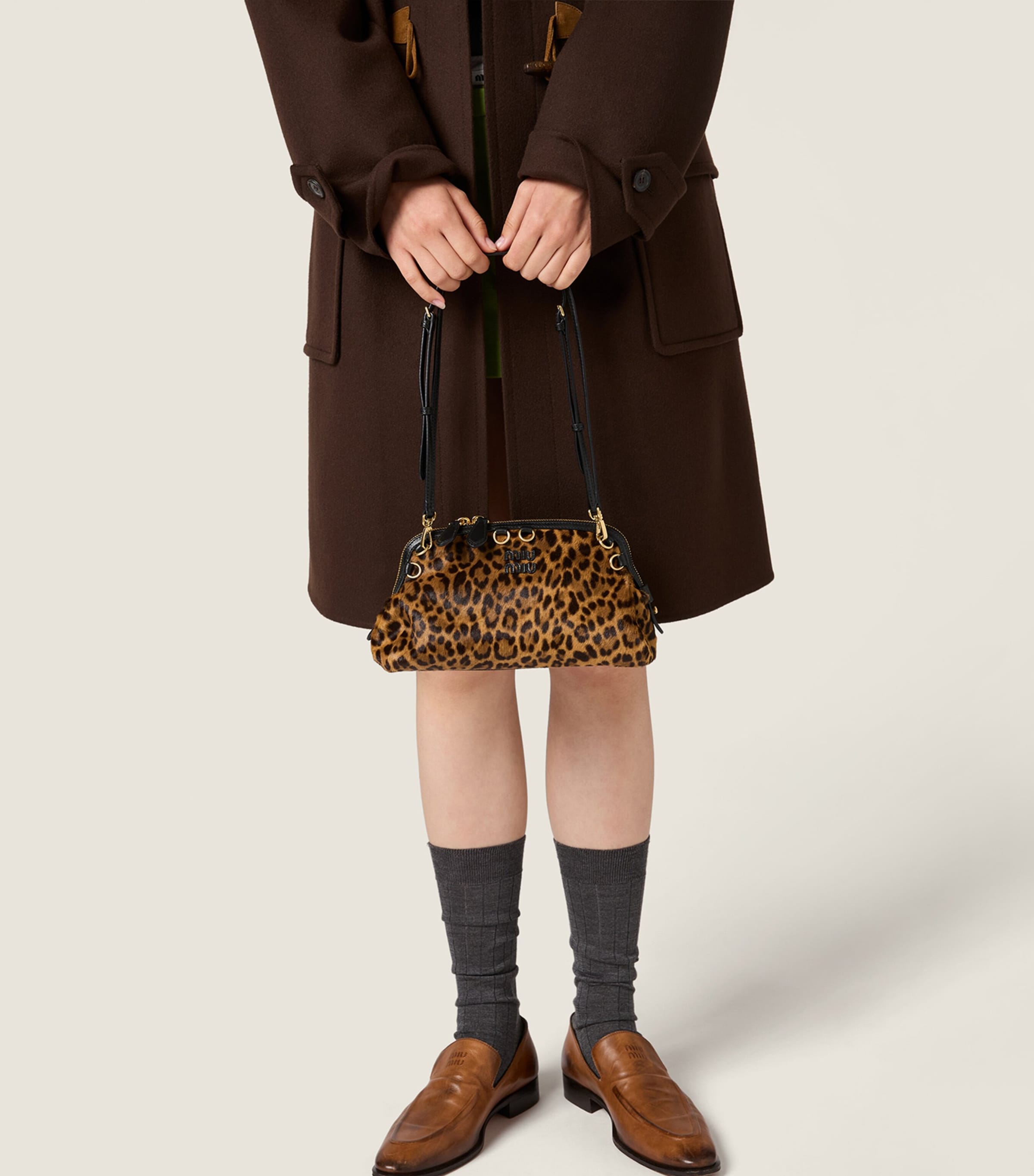 Calf Hair Leopard Clutch Bag F0151 Image 2