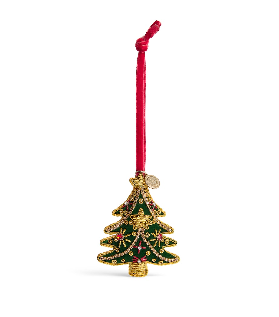 Harrods Cotton Velvet Tree Decoration Image 1