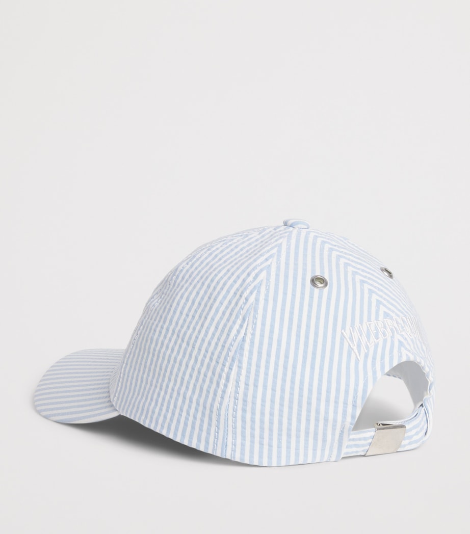 Vilebrequin Seersucker Stripe Turtle Baseball Cap Cloudy Image 3