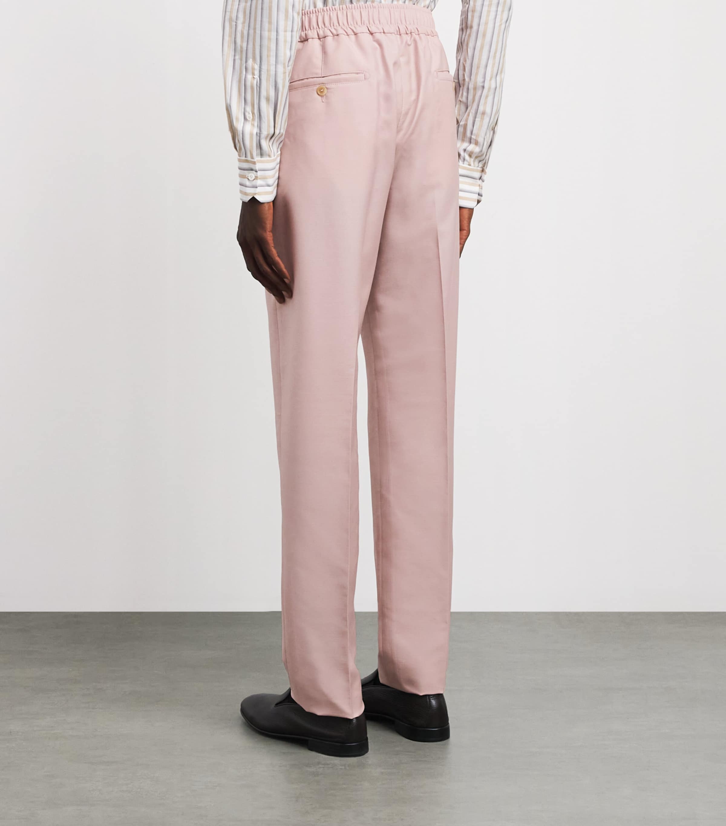 Isaia Mens Wool-Mohair-Silk Comfort Trousers Image 5