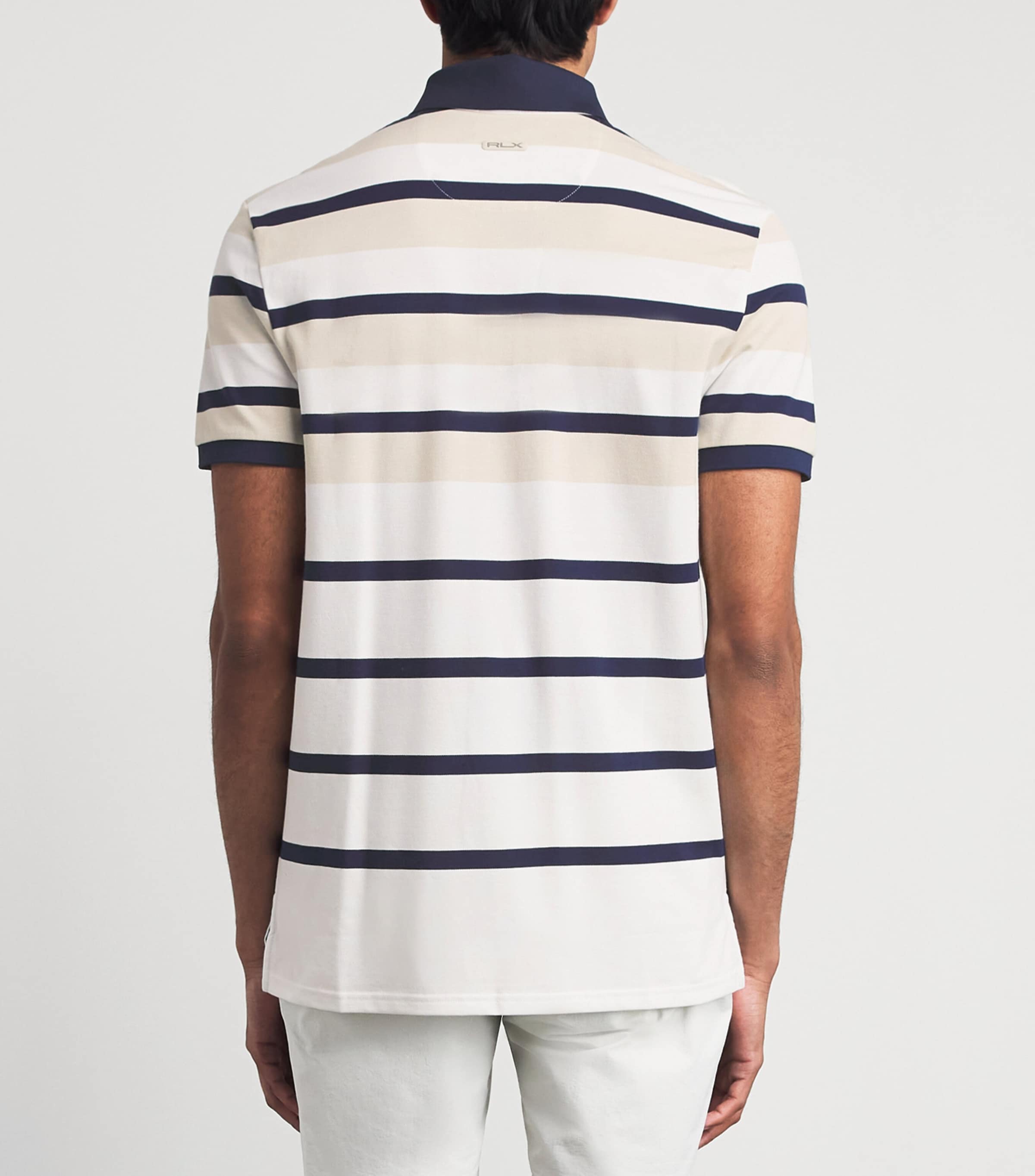 RLX Ralph Lauren Mens Stretch-Cotton Performance Polo Shirt Basic Sand Multi Image 5