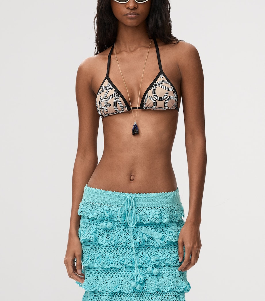 LOEWE Womens x Paula’s Ibiza Anagram Bikini Top Beige/black Image 3