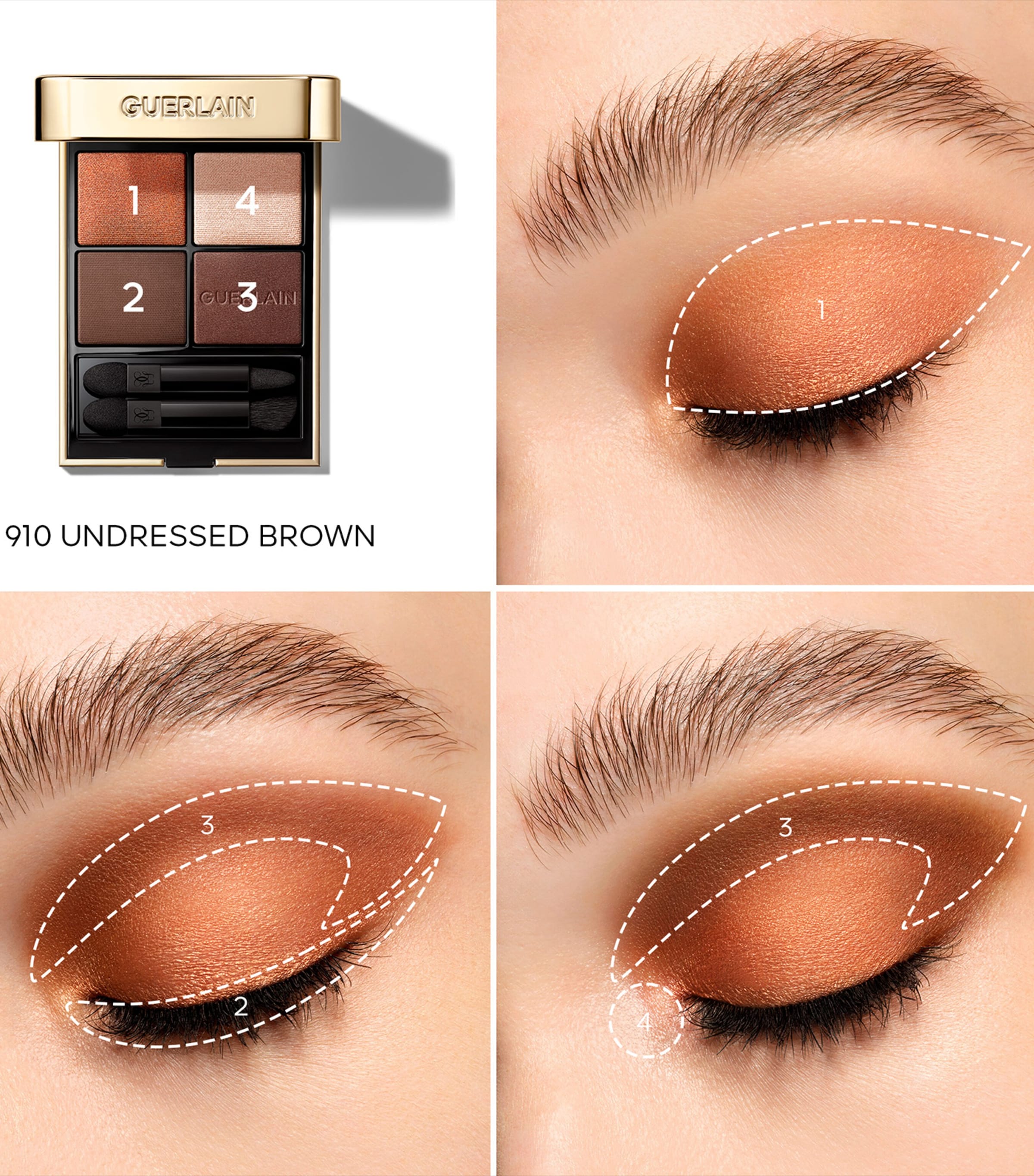 Guerlain Ombres G Eyeshadow Quad Undressed Brown Image 3