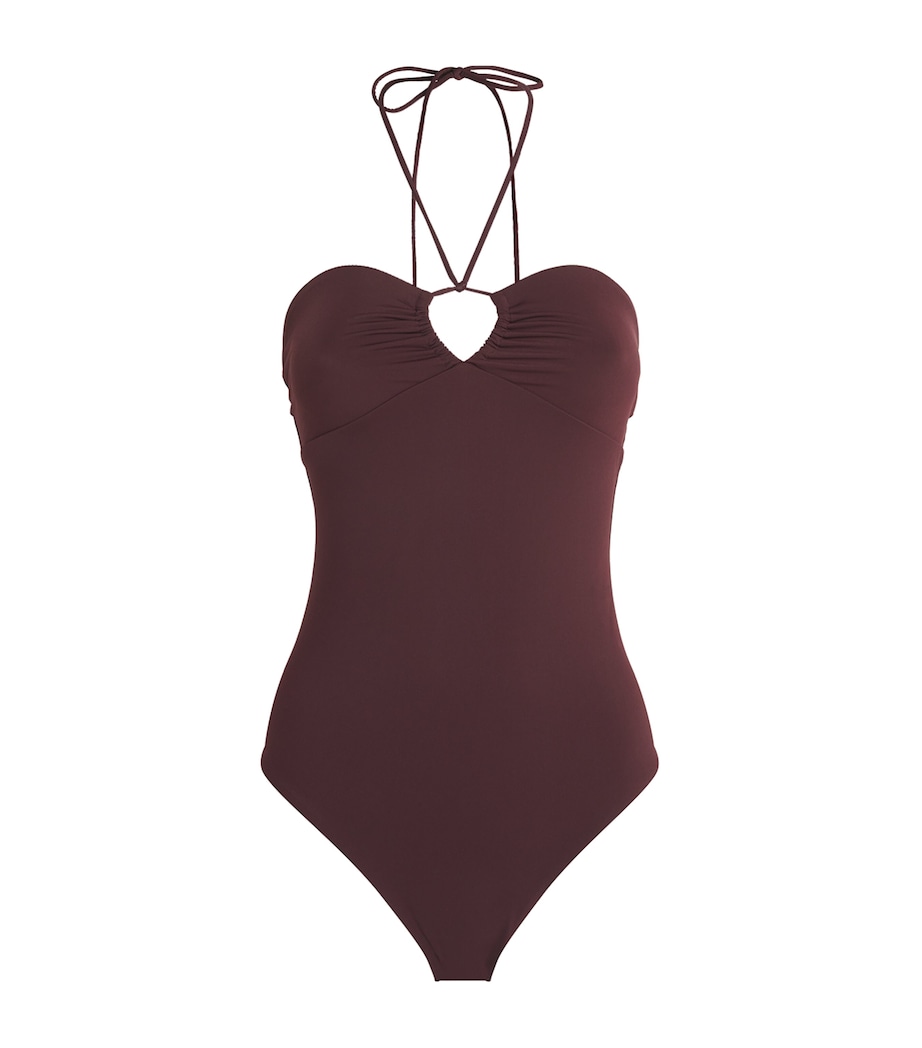 Halterneck One-Piece Swimsuit 605 MERLOT Image 1
