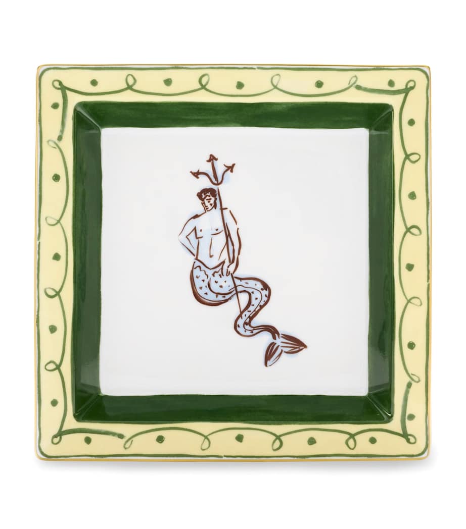 GINORI 1735 Porcelain Il Viaggio di Nettuno Square Tray (24.5cm) Image 1