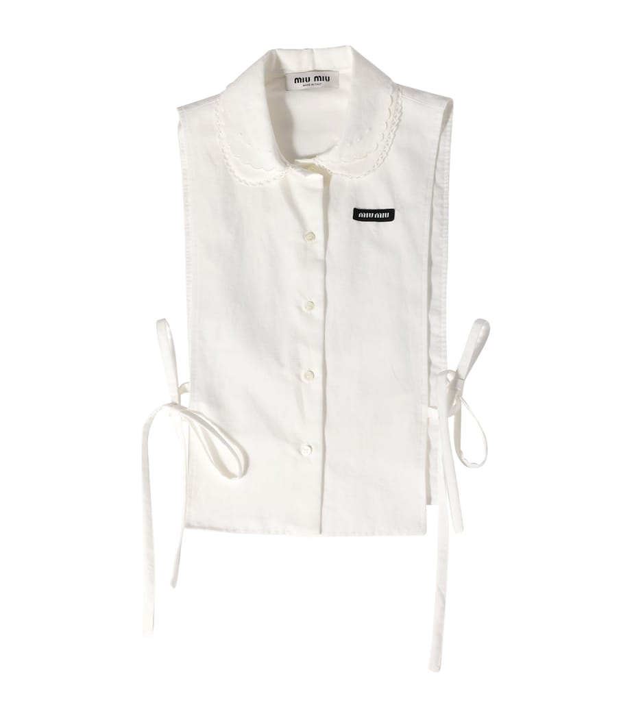 Miu Miu Womens Poplin Side-Tie Shirt White Image 1
