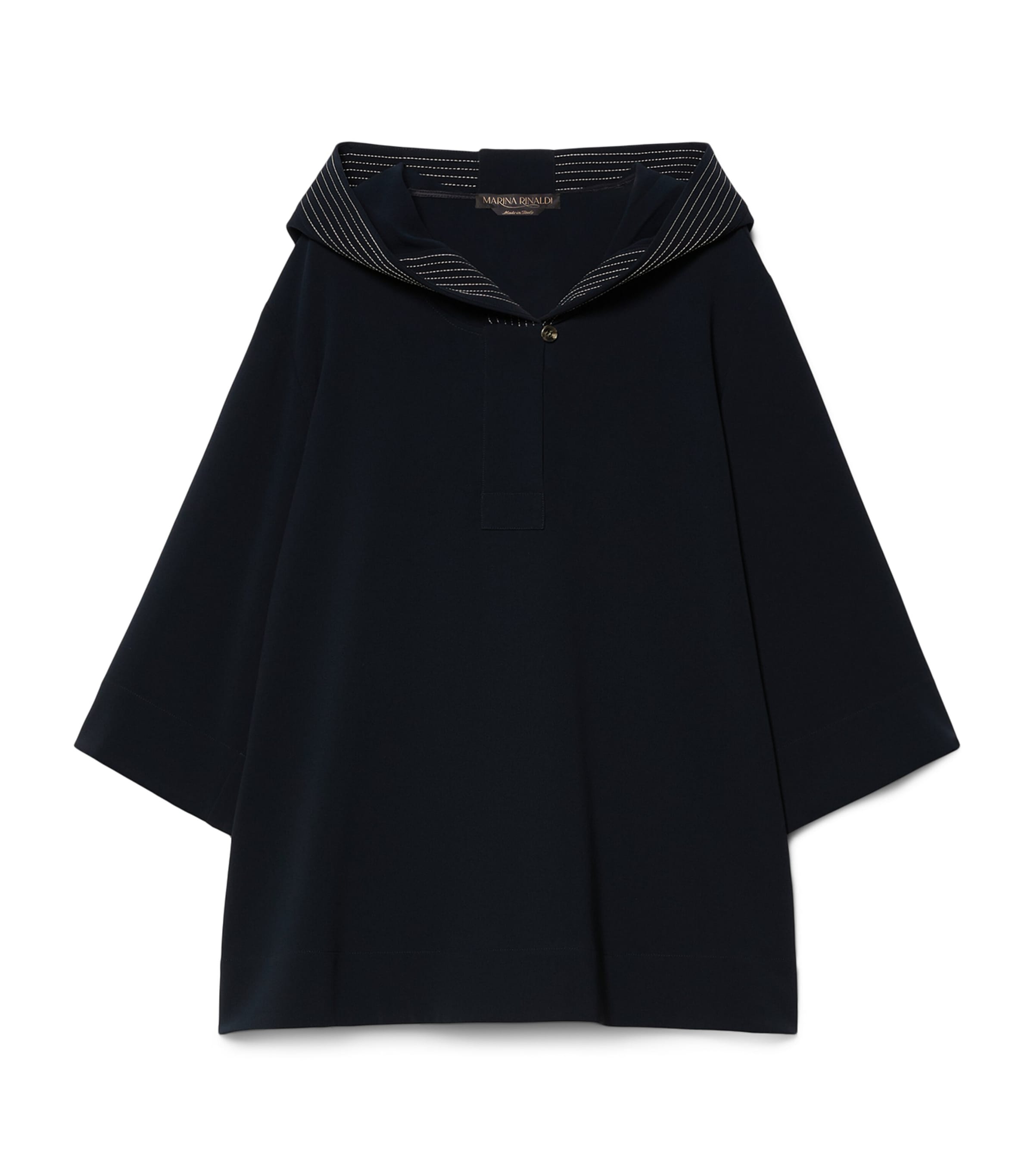 Marina Rinaldi Womens Cotton Hooded Blouse Midnightblue Image 1