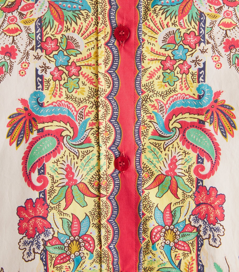 Etro Womens Cotton Paisley Maxi Shirt Dress Prnt/white Bs Image 6