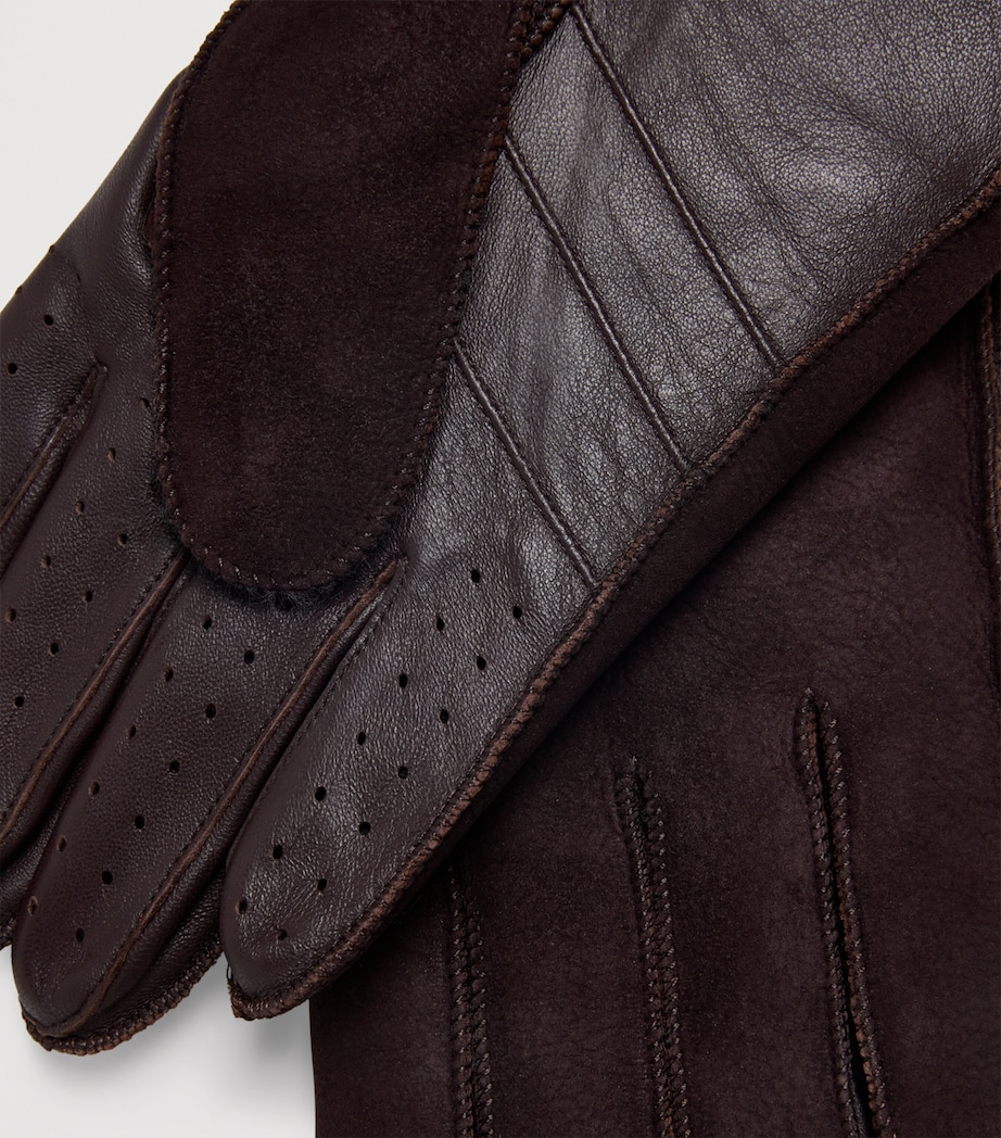 Leather Touchscreen Pembrey Gloves BROWN Image 2