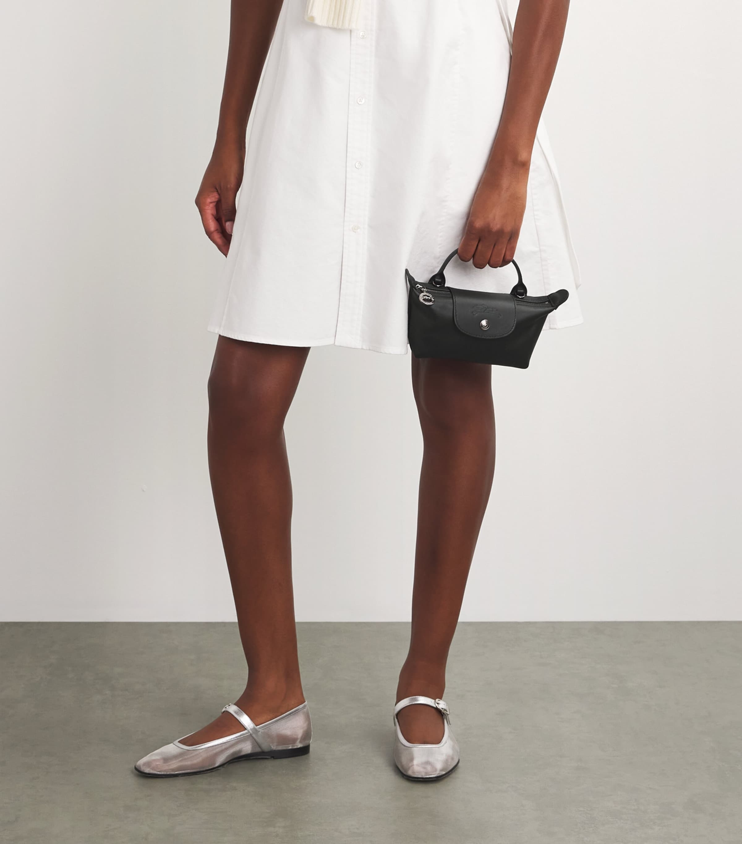 Extra-Small Leather Le Pliage Xtra Pouch 001 BLACK Image 5