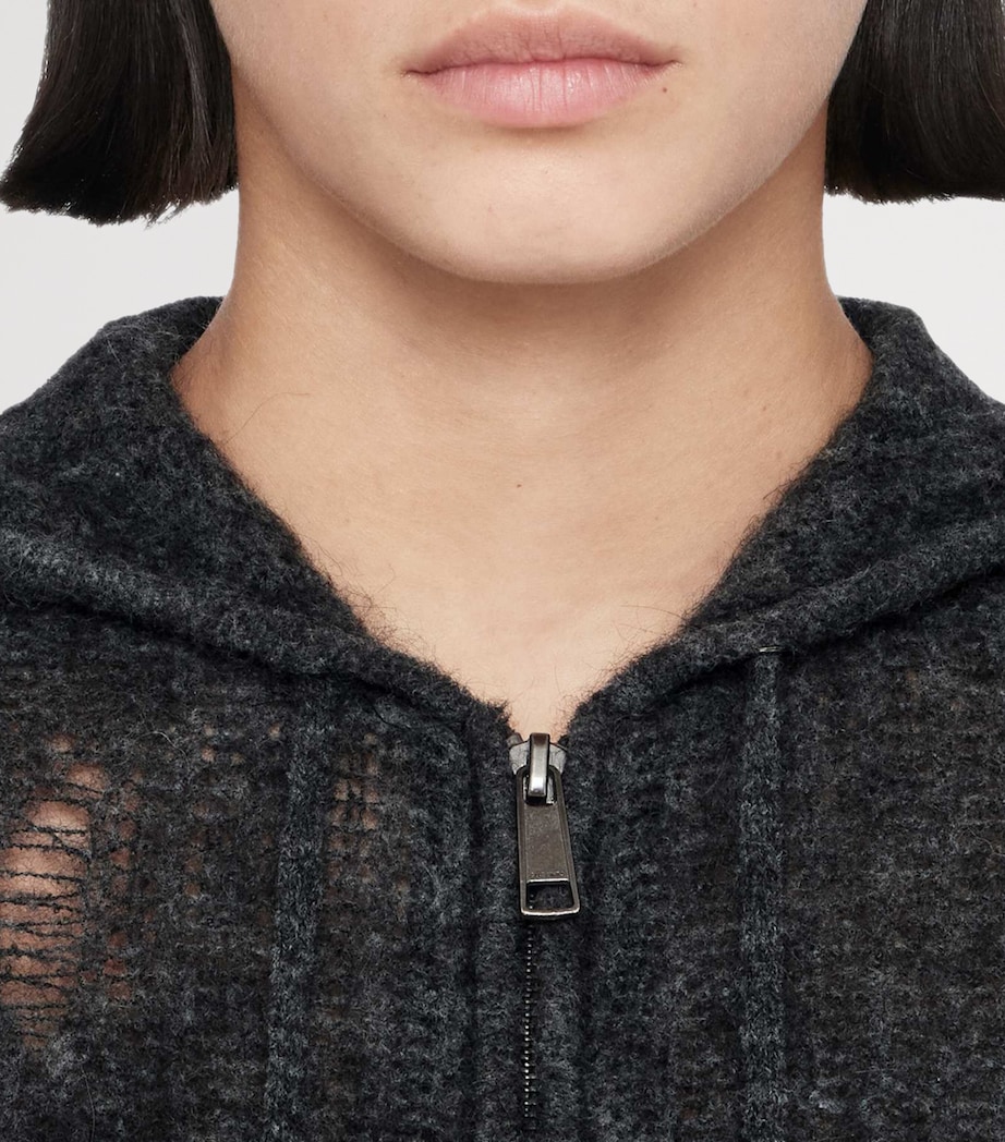 AllSaints Womens Mabel Hoodie Charcoal Grey Image 5