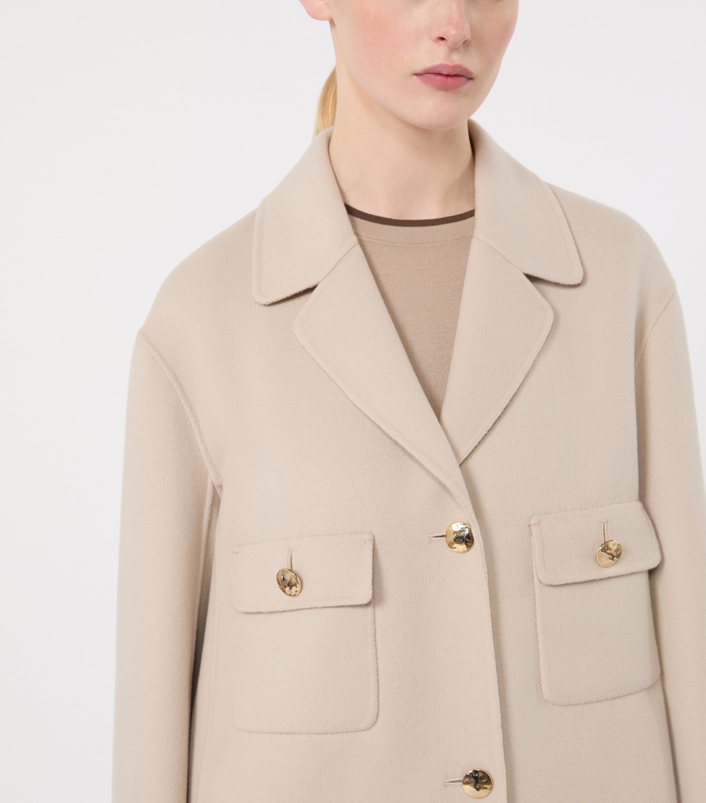 Max Mara Beige Virgin Wool Short Jacket | Harrods US