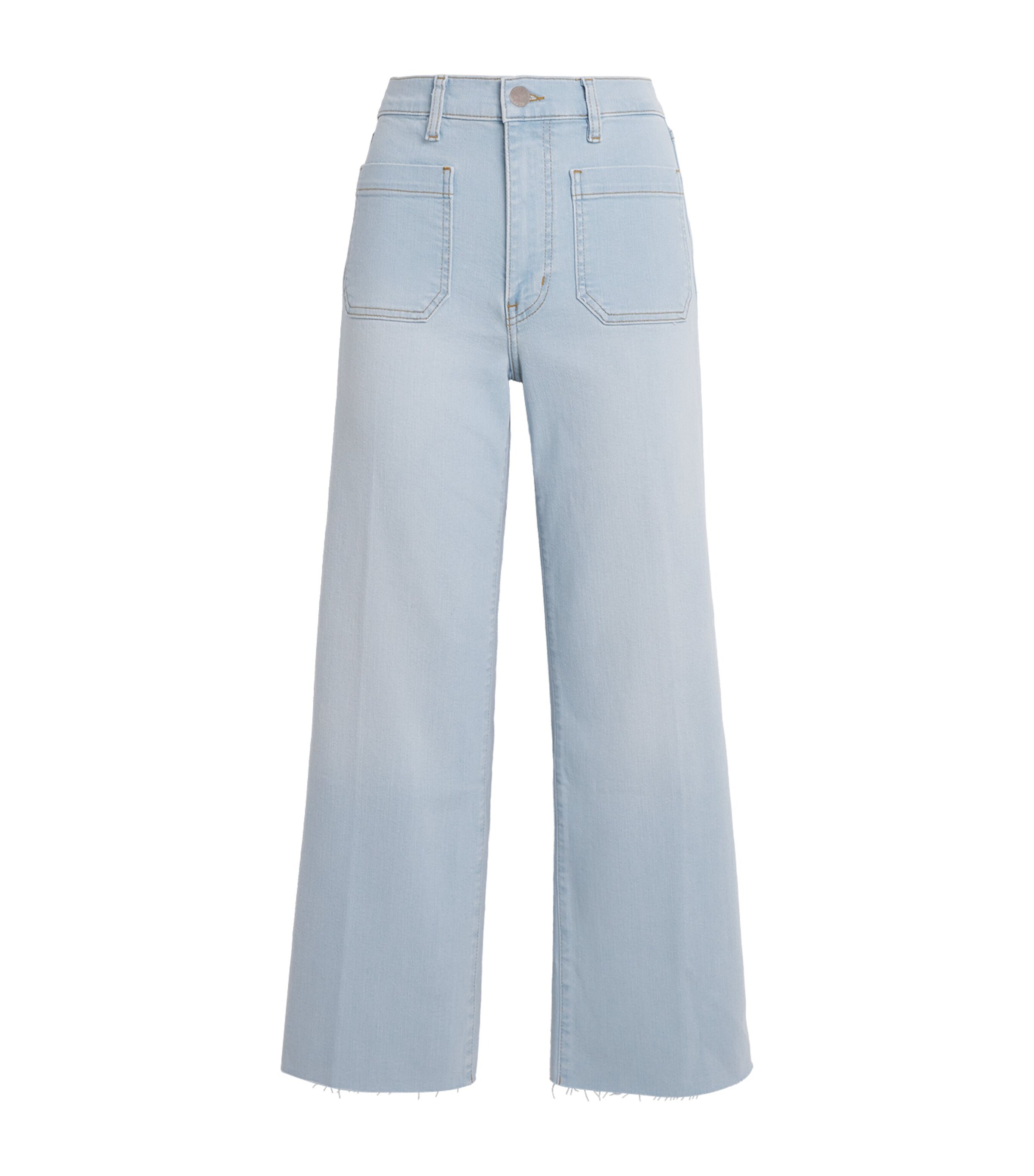 FRAME Womens The Anchor Wide-Leg Jeans Float Raw Fray Image 1