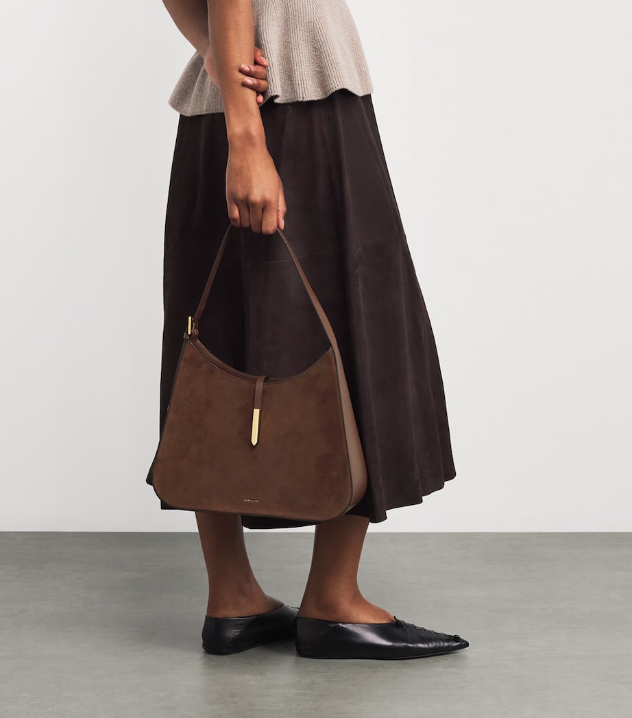 Large Suede Tokyo Shoulder Bag MOCHA Image 2