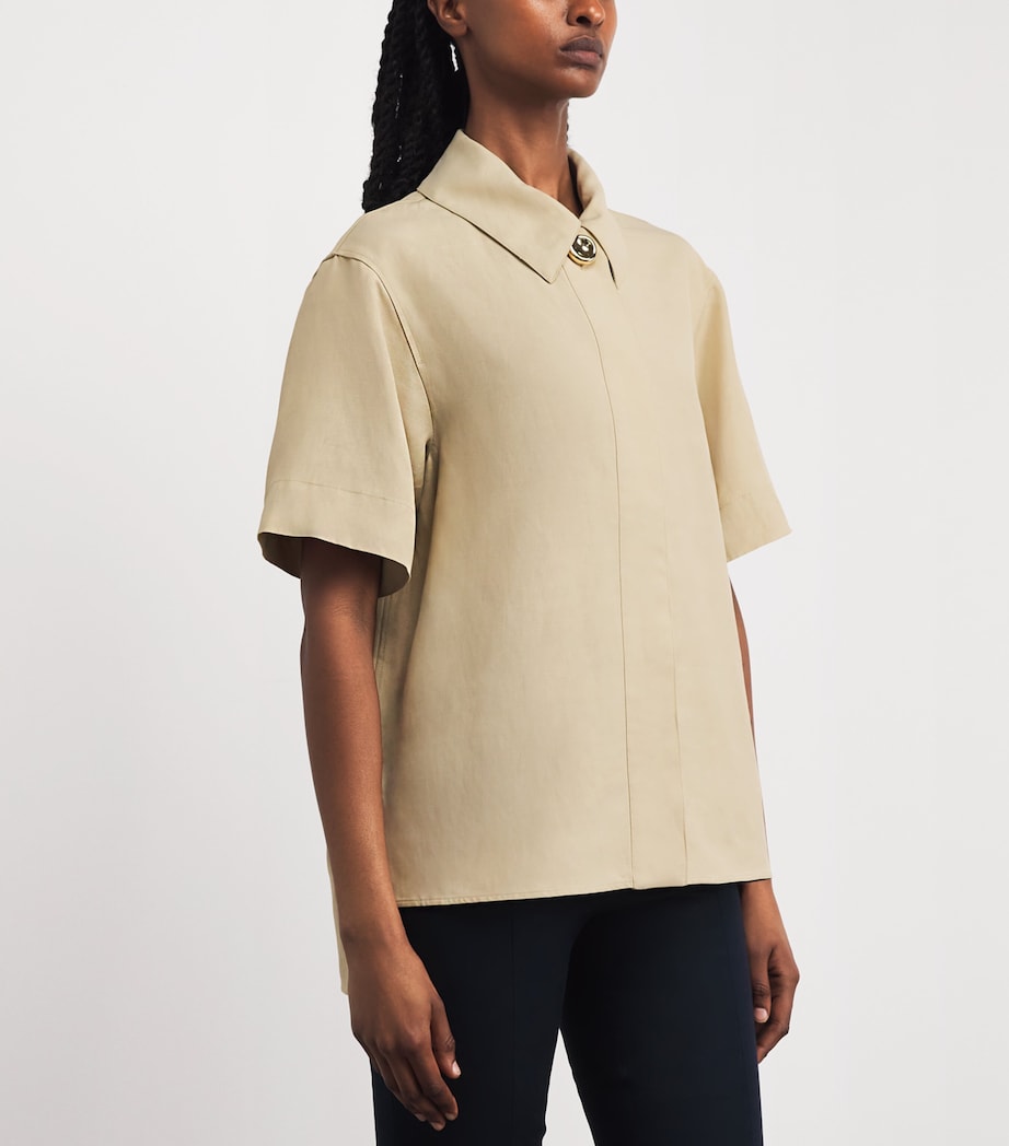 Joseph Womens Short-Sleeve Volu Shirt Powder Image 4