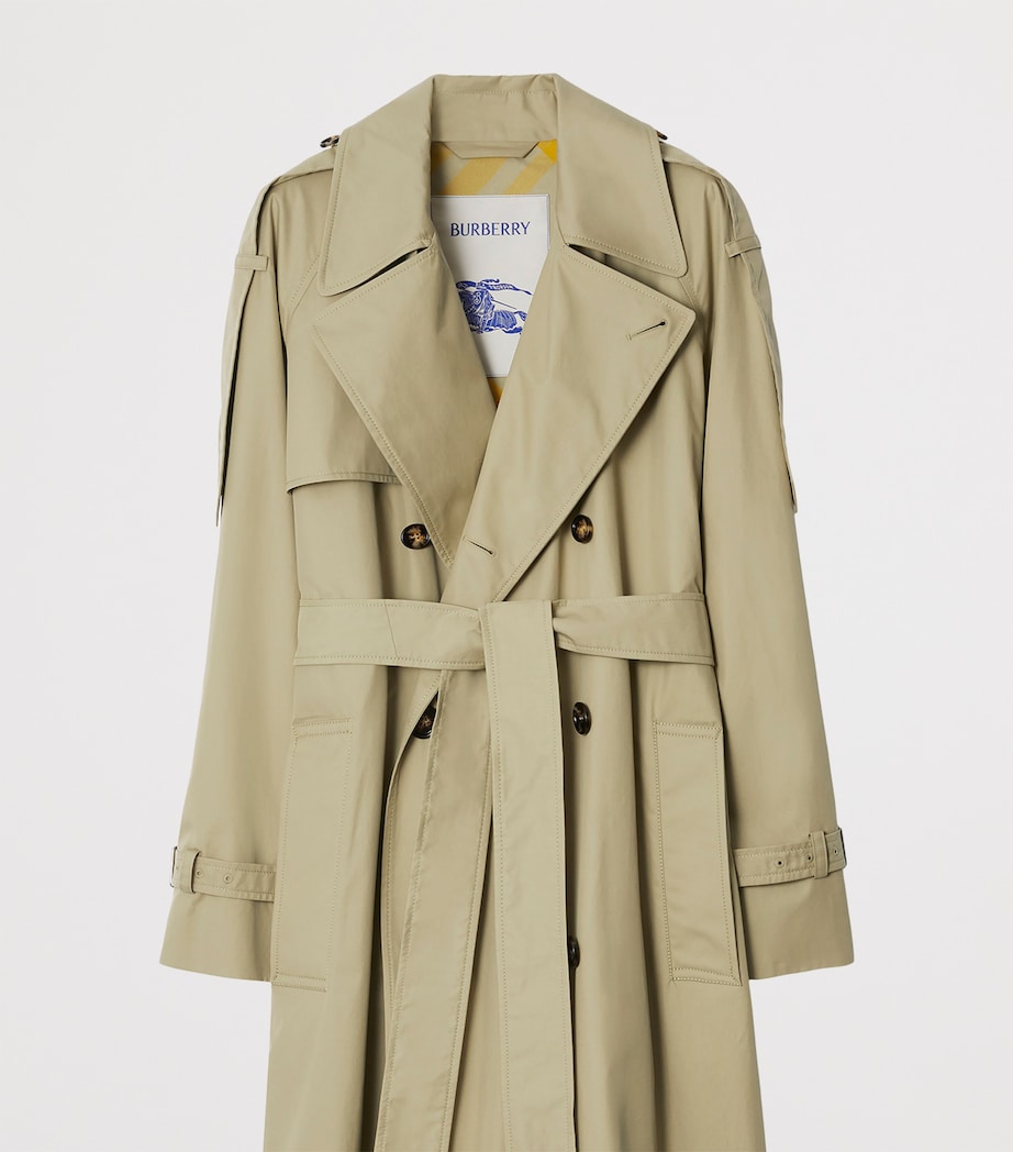 Cotton Long Castleford Trench Coat HUNTER Image 5