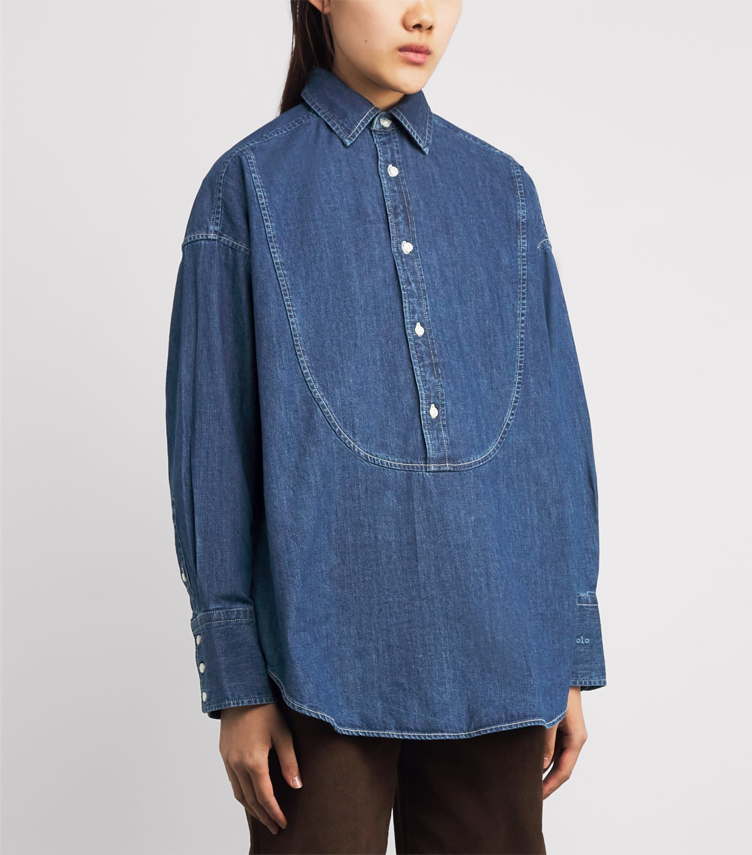 Half-Placket Denim Shirt LINDEN WASH Image 4
