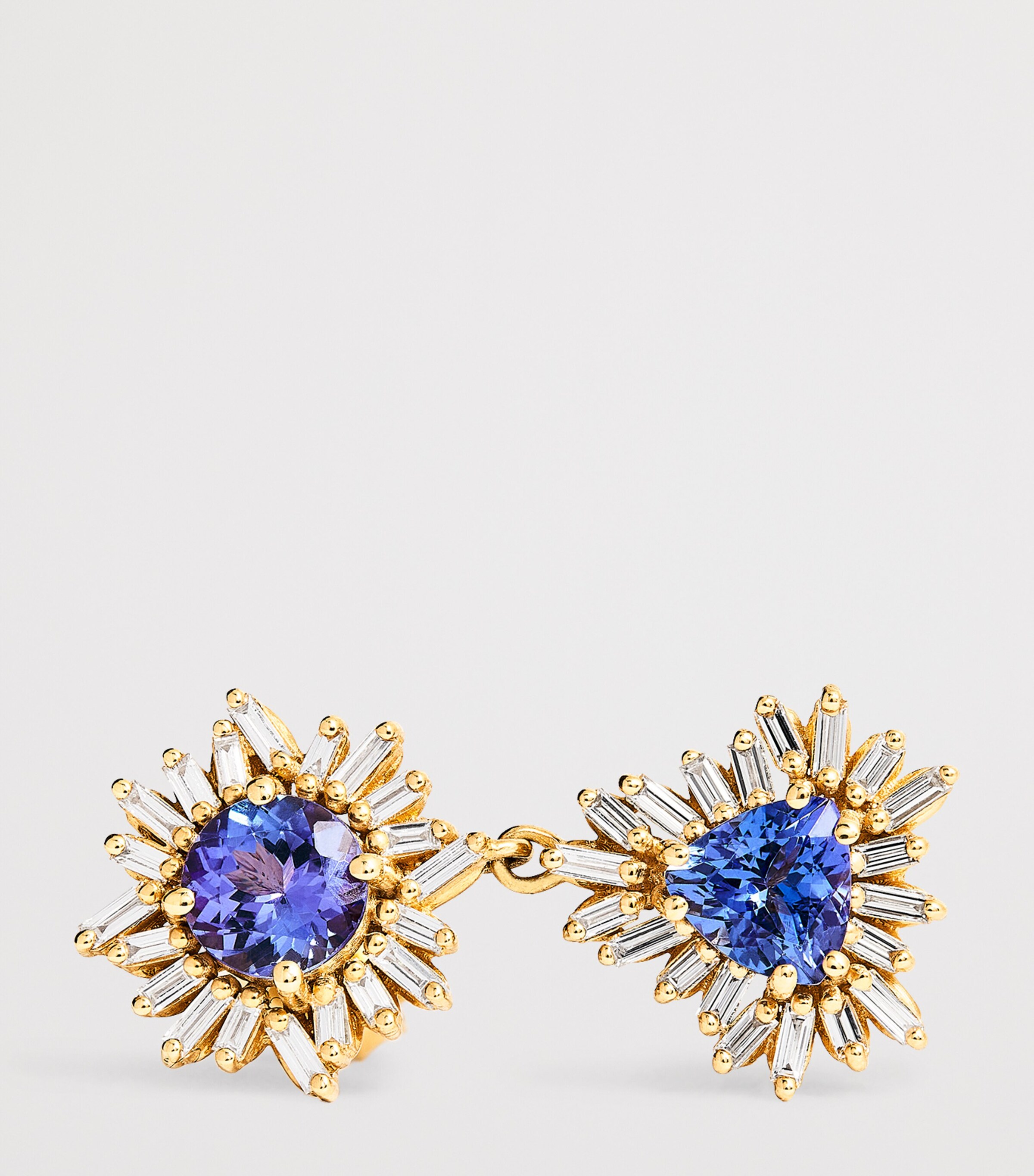 Suzanne Kalan Yellow Gold, Diamond and Blue Sapphire One of a Kind Drop Earrings Yg/bs Image 5
