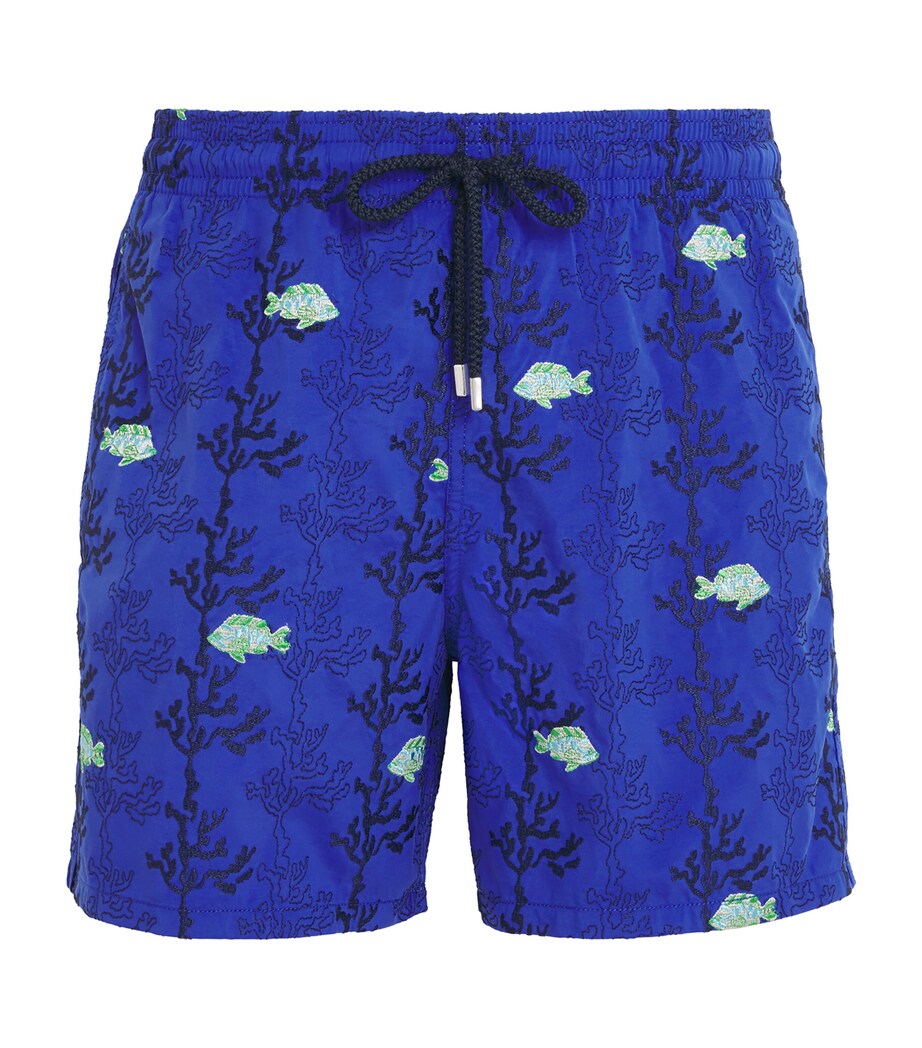 Vilebrequin Mens Seaweed-Embroidered Mistral Swim Shorts Image 1