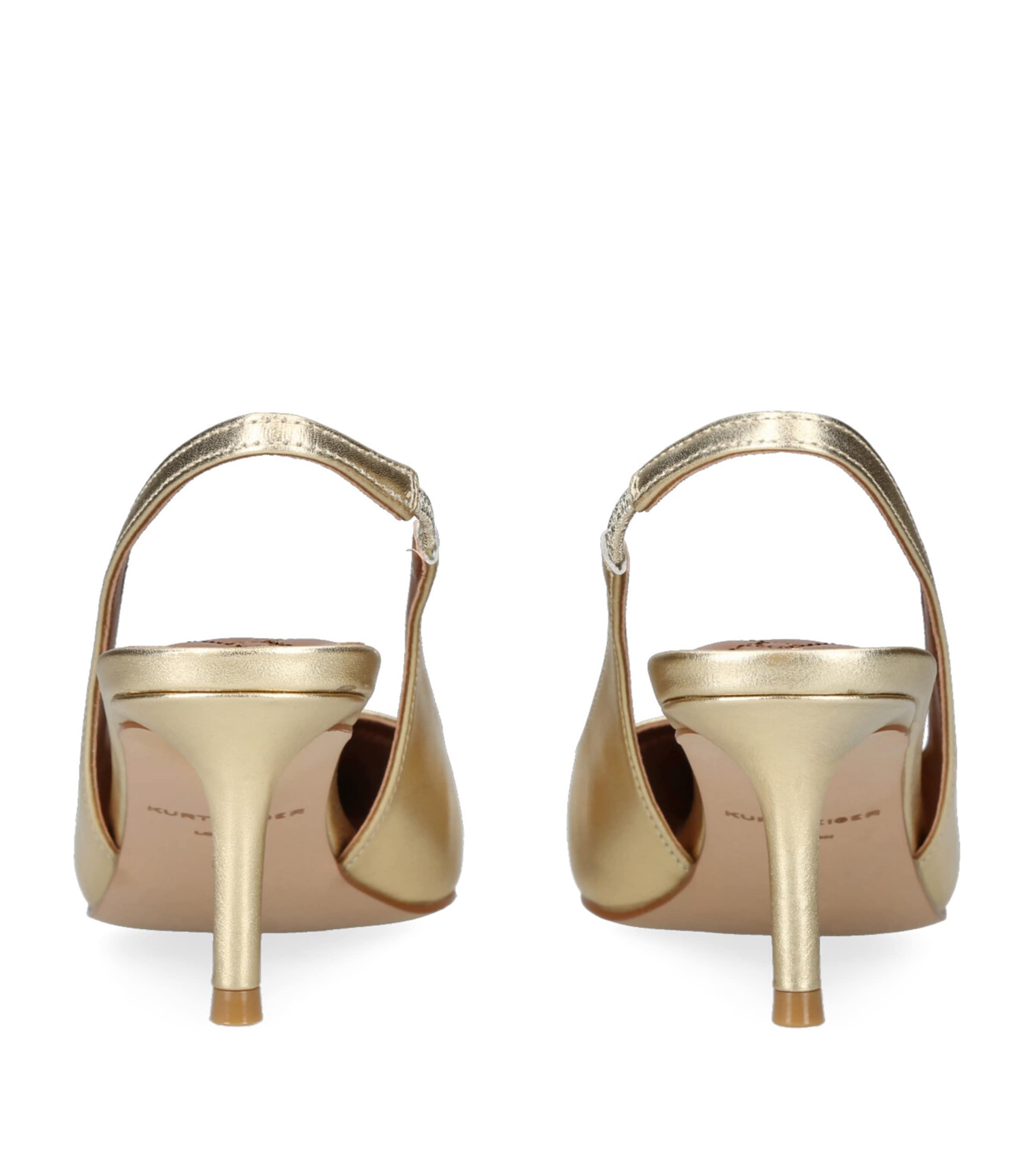 Leather Belgravia Slingback Heels 65 GOLD Image 2