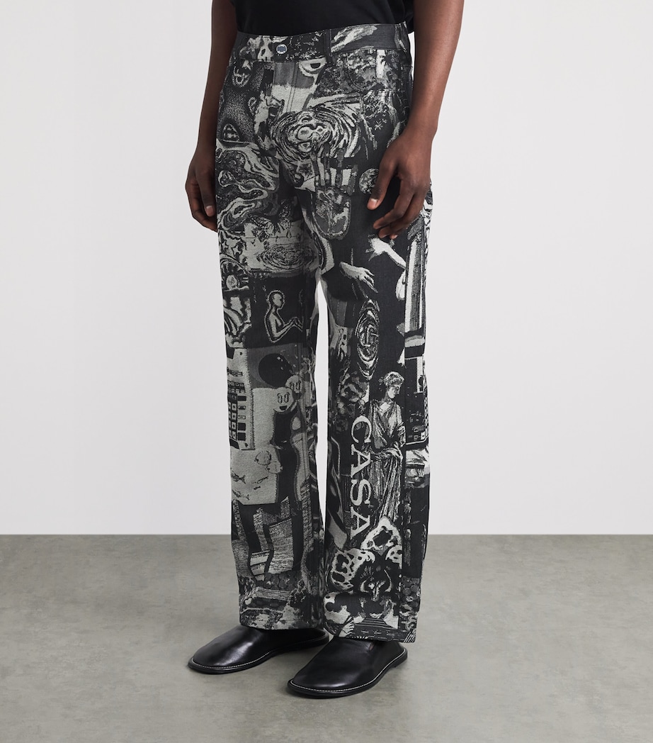 Casablanca Mens Rave Collage Straight Jeans Collage Image 4