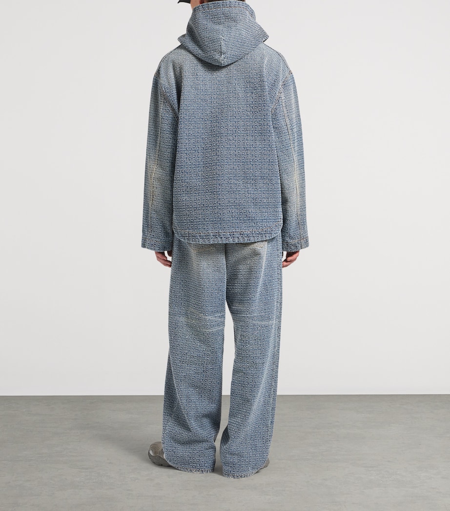 Balenciaga Mens Embroidered Logo Baggy-Fit Jeans Image 3