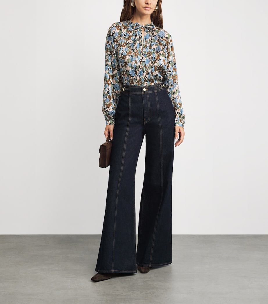 Silk Floral Linds Blouse M0211 LAKE MIST MULT Image 2