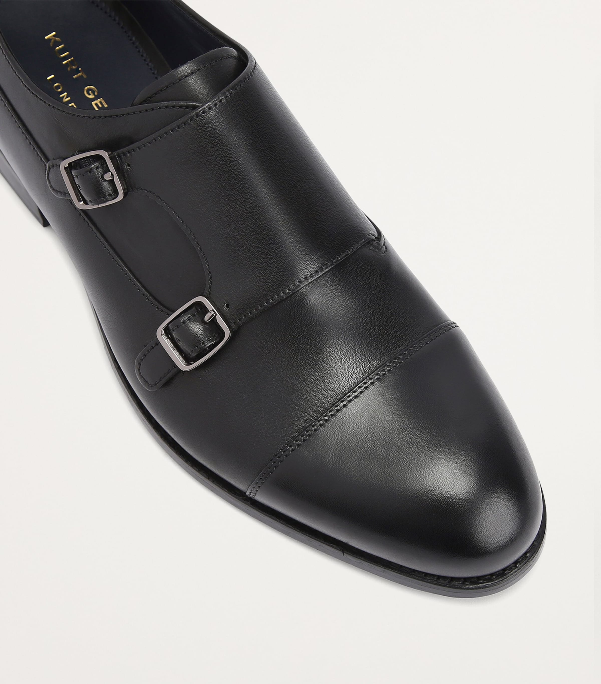 Leather Sloane Monk Shoes BLACK Image 4