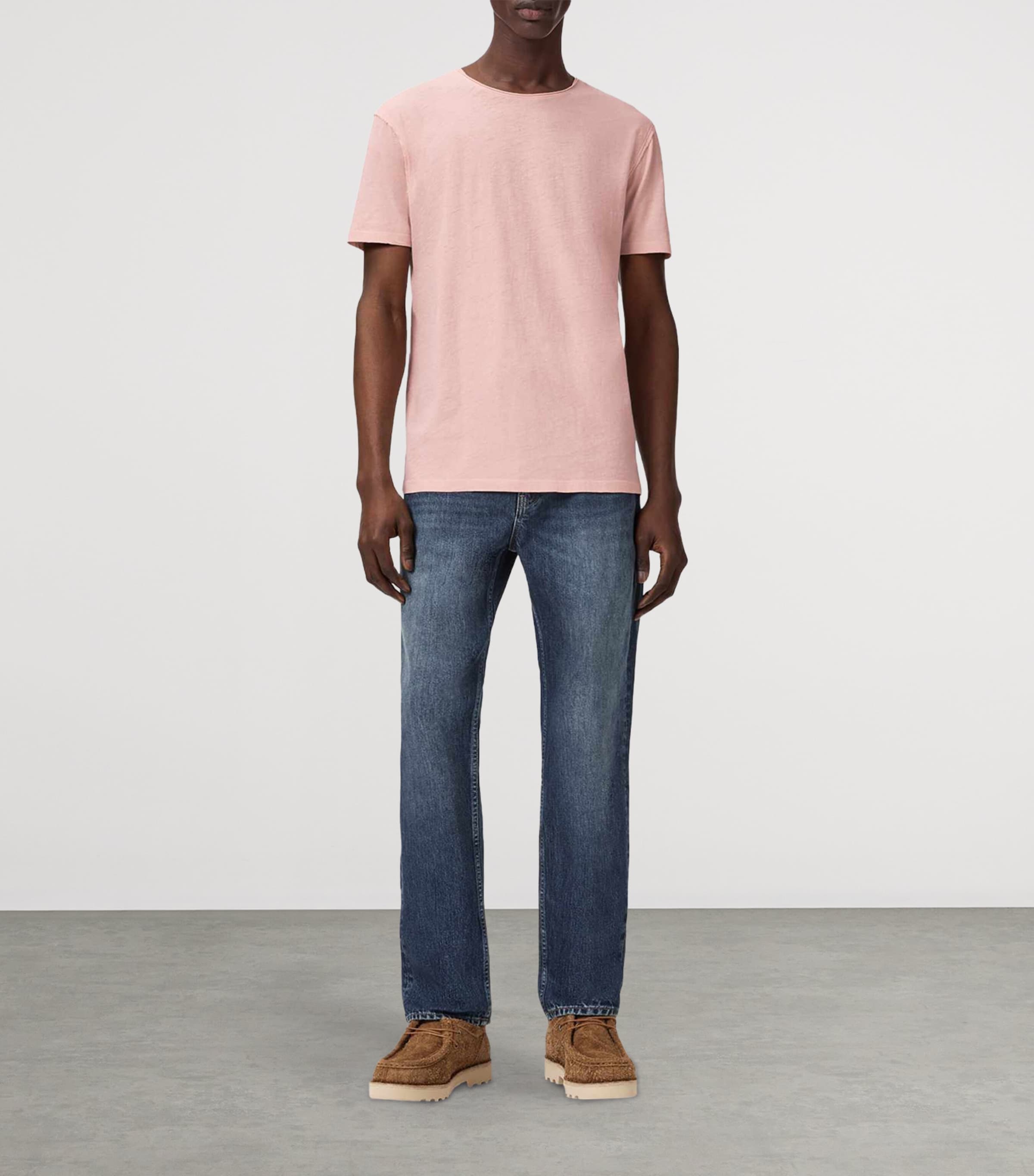AllSaints Mens Stretch-Cotton Figure T-Shirt Sunbaked Pink Image 2