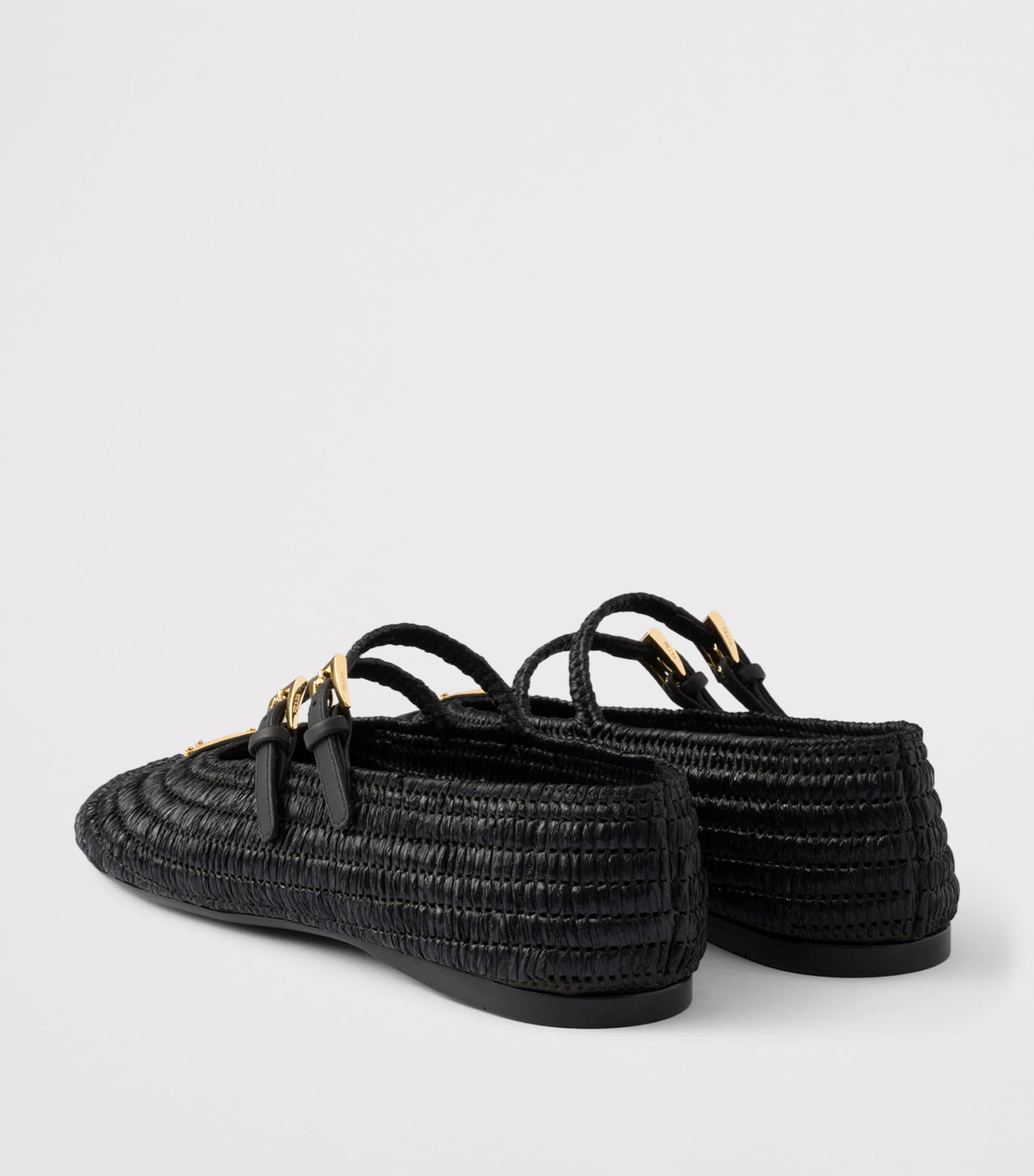 Prada Crochet Triangle Ballet Flats Black Image 4