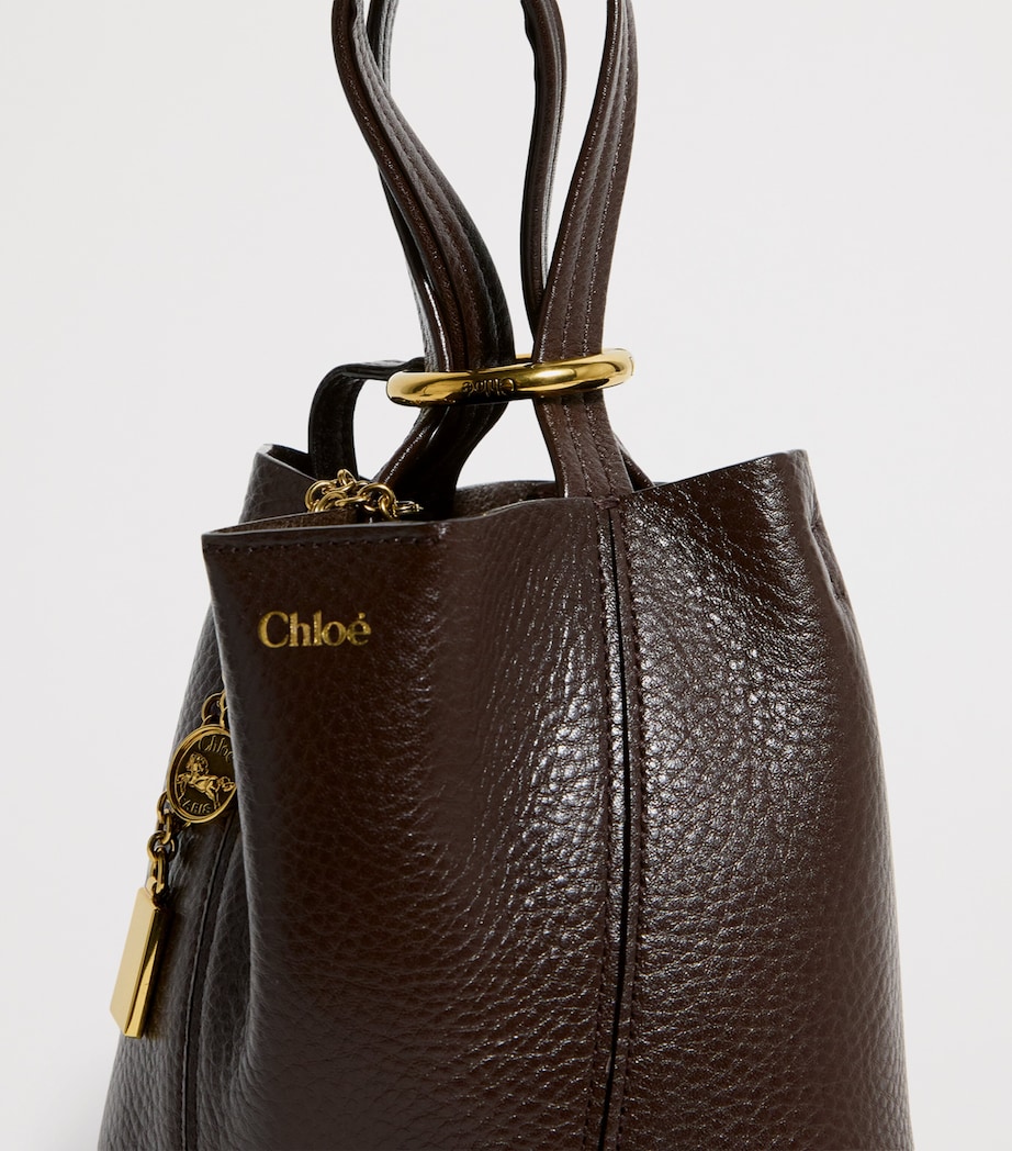 Chloé Small Calfskin Spin Tote Bag Kohl Brown Image 6