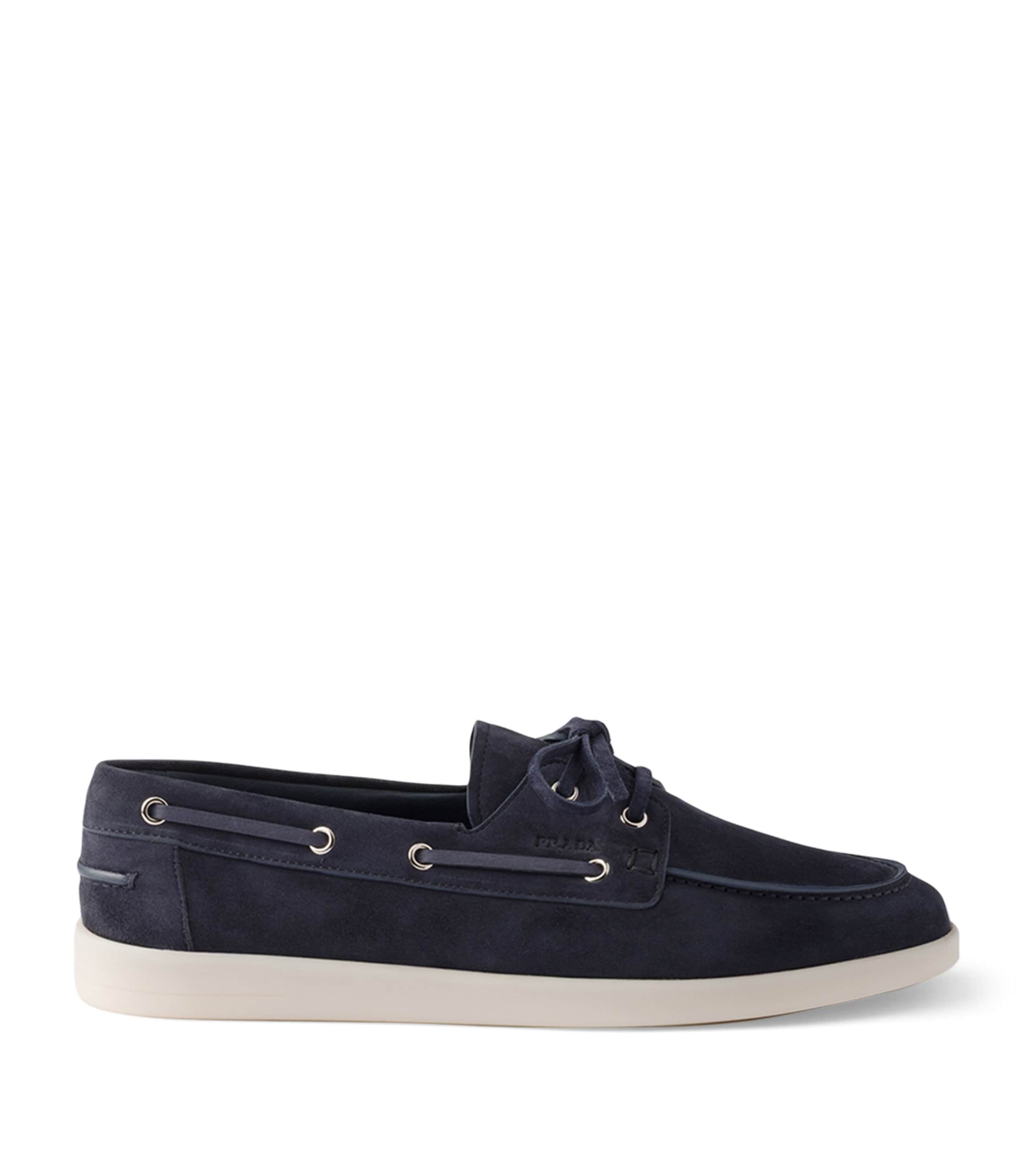 Prada Suede Boat Shoes Image 3
