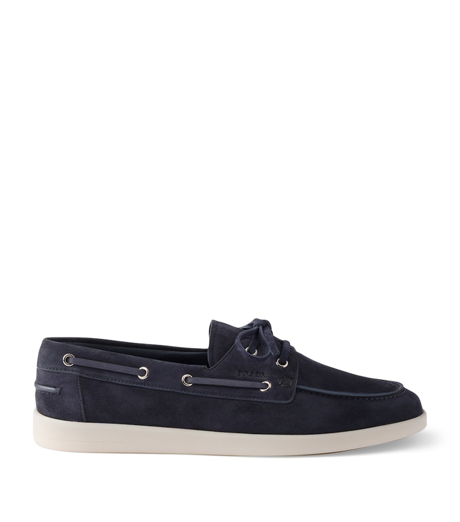 Prada Suede Boat Shoes Image 3