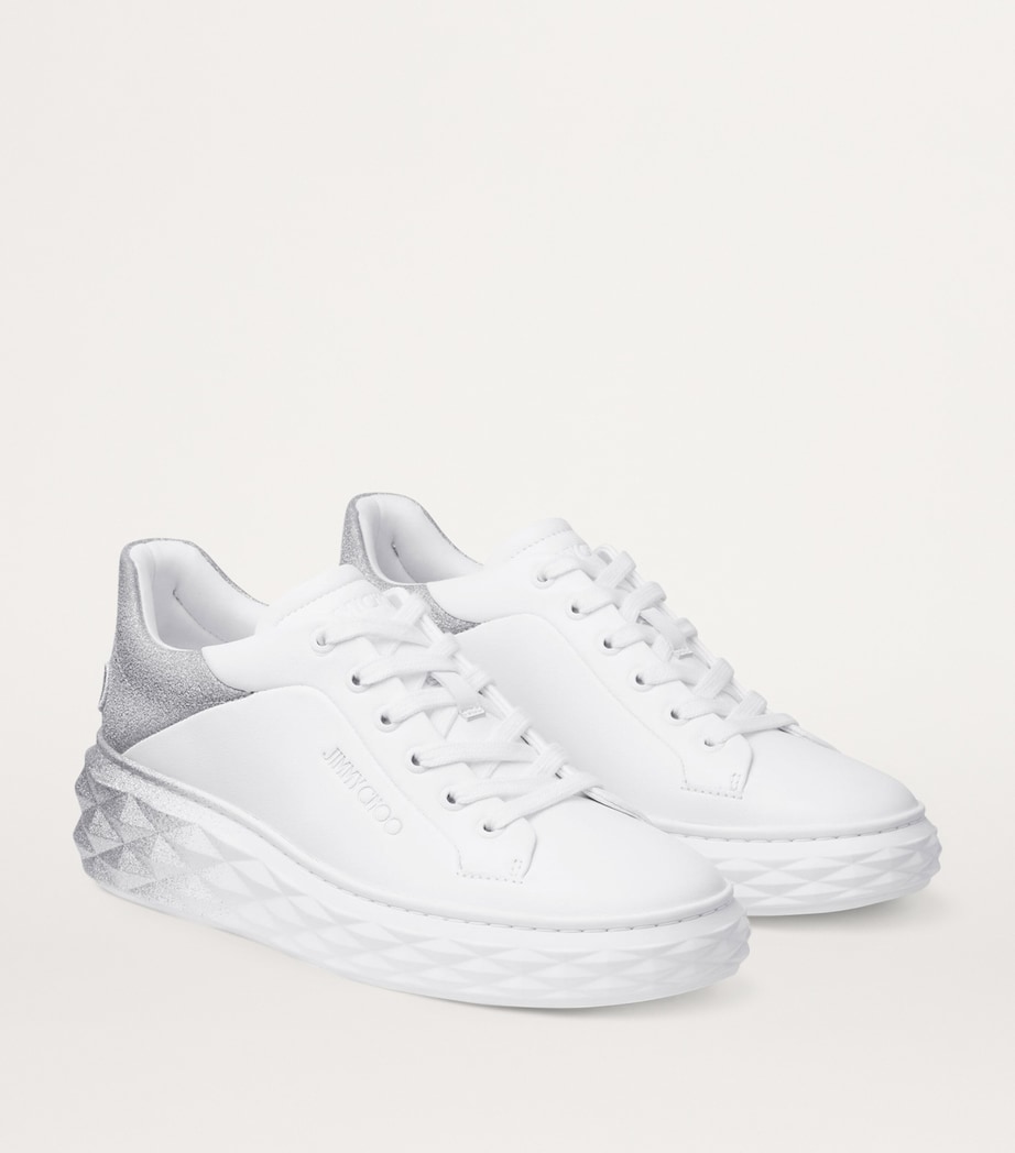 Diamond Maxi Leather Sneakers X WHITE/SILVER Image 4