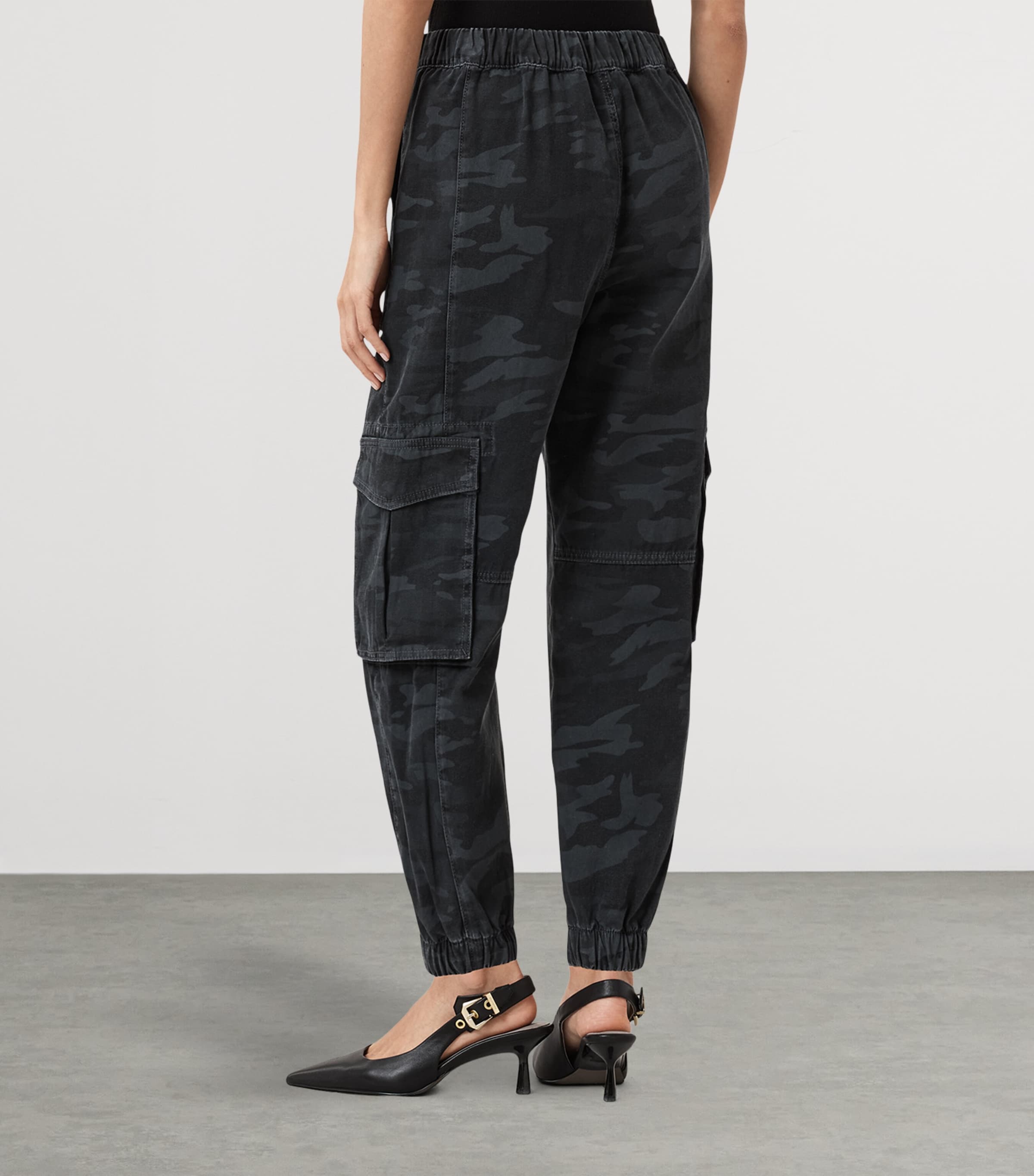 Printed Freda Cargo Trousers CAMO INK BLUE Image 5