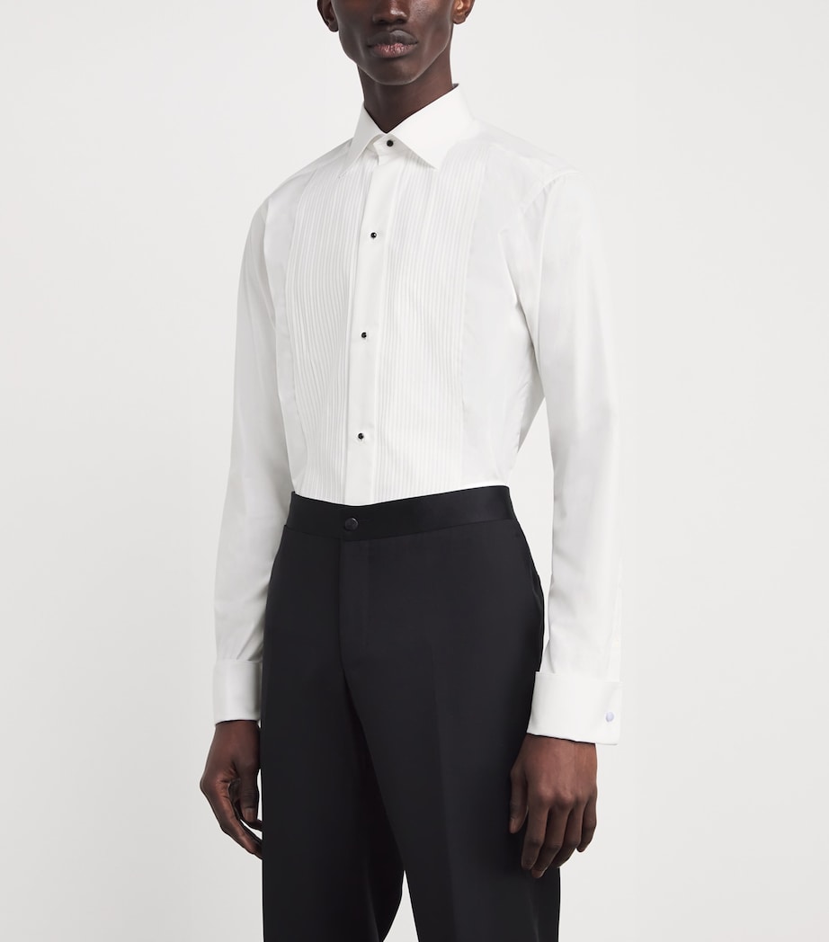 Cotton Pleated Shirt WHITE Image 3
