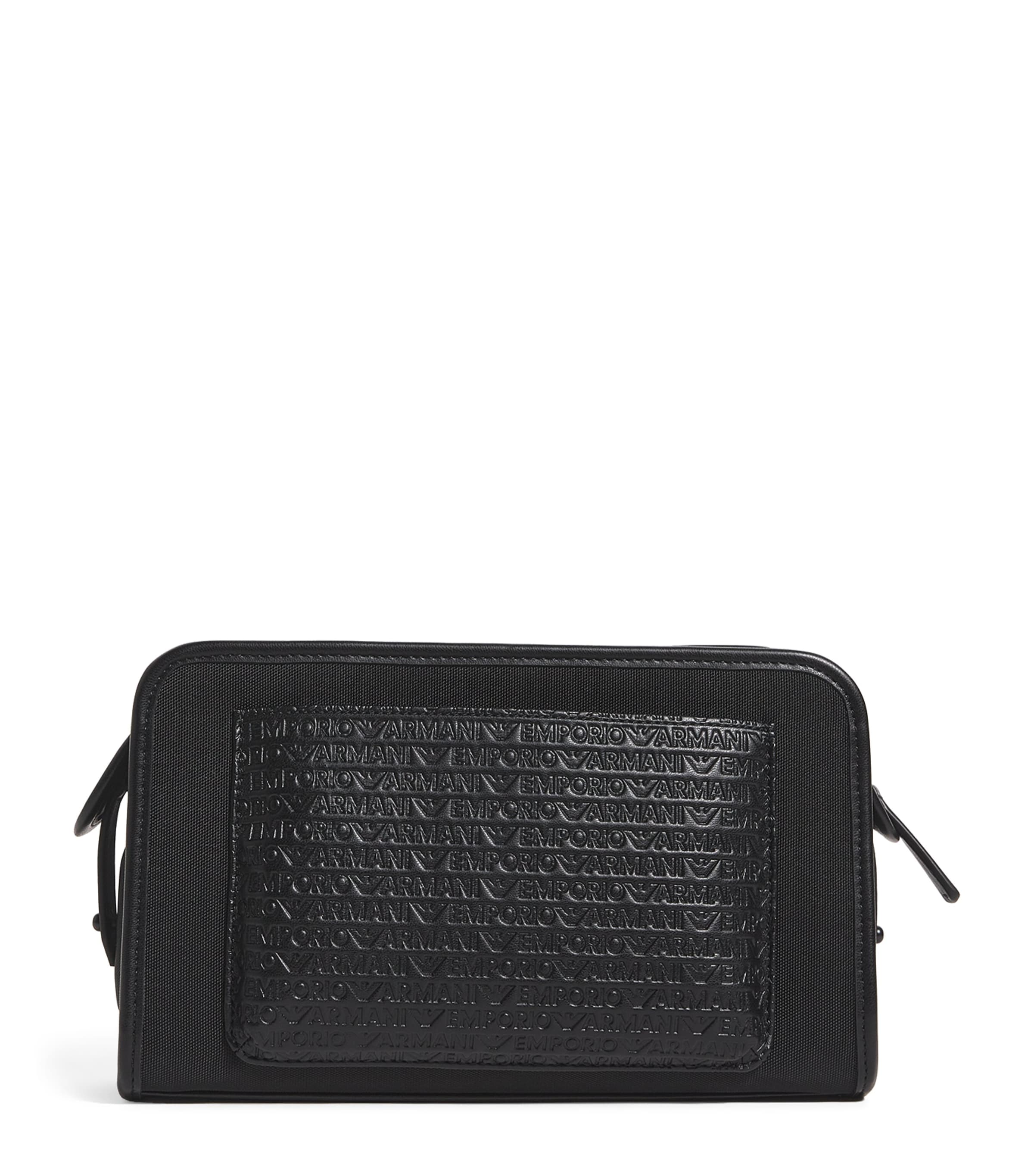 Emporio Armani Embossed Logo Cross-body Bag In Black