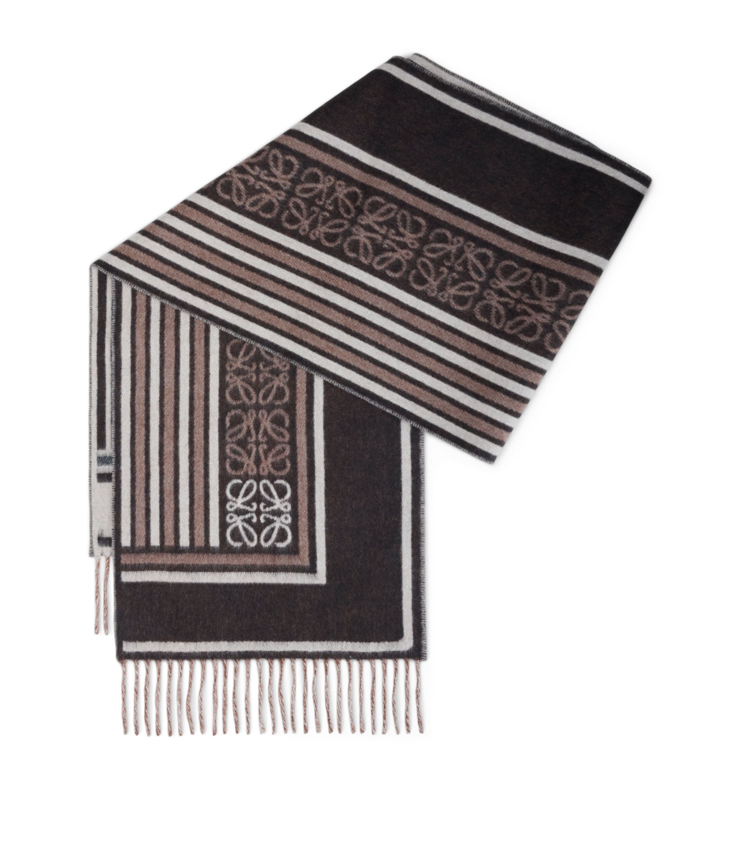 Wool-Cashmere Anagram Scarf DARK COFFEE Image 1