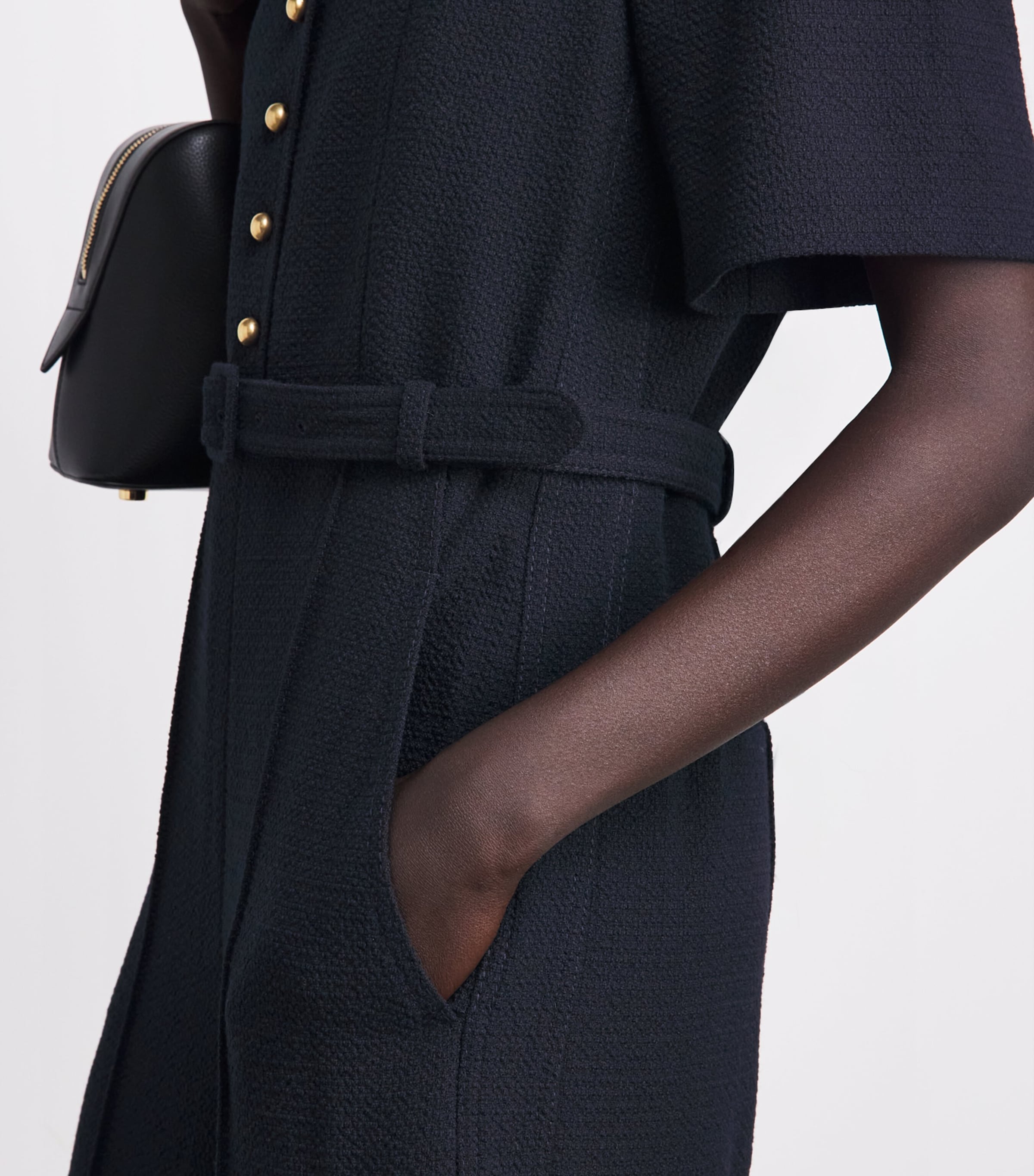 ME+EM Womens Cropped Wide-Leg Jumpsuit Navy Image 3