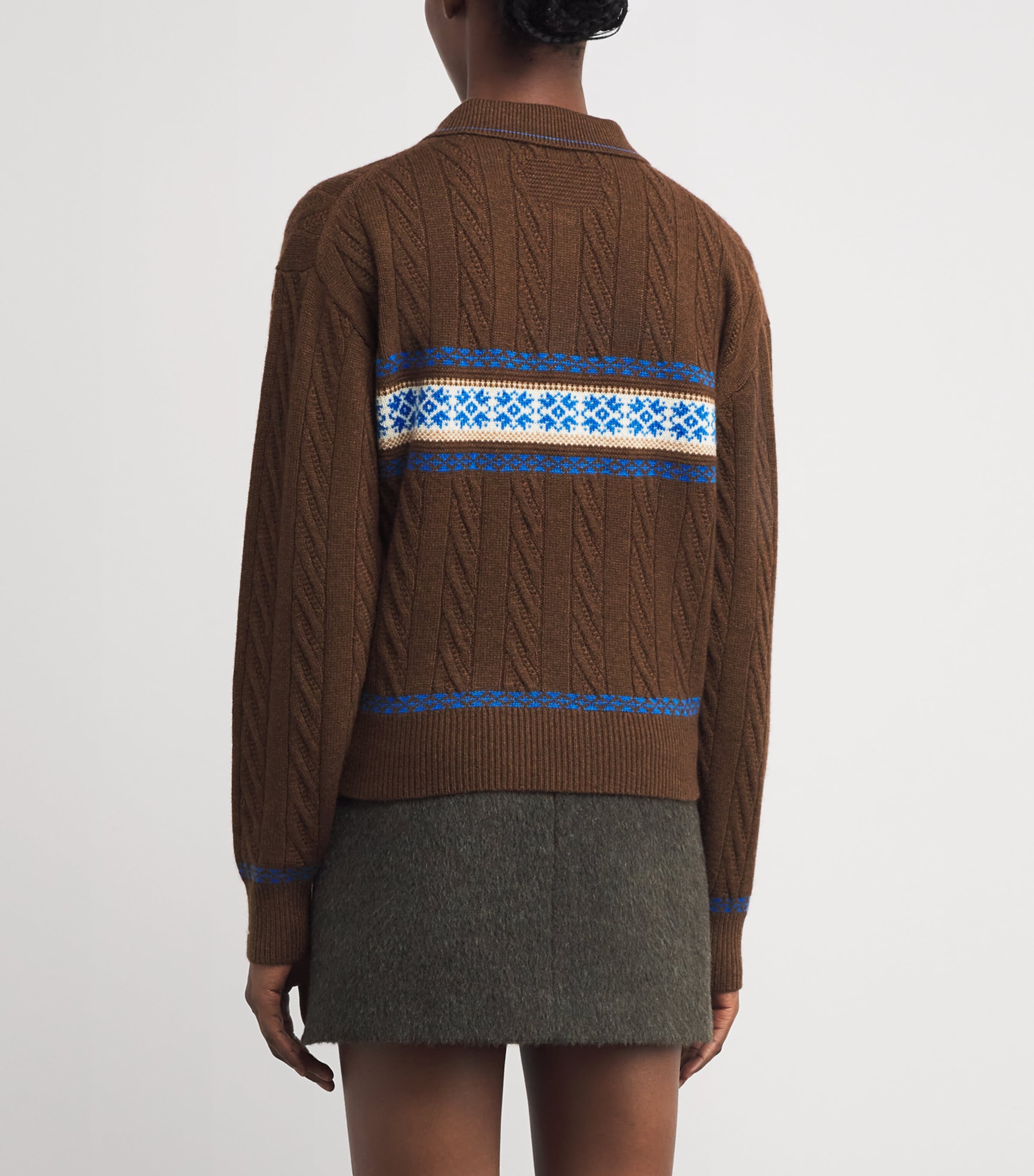 Wool-Cashmere Fair Isle Sweater CHESTNUT COMBO Image 4