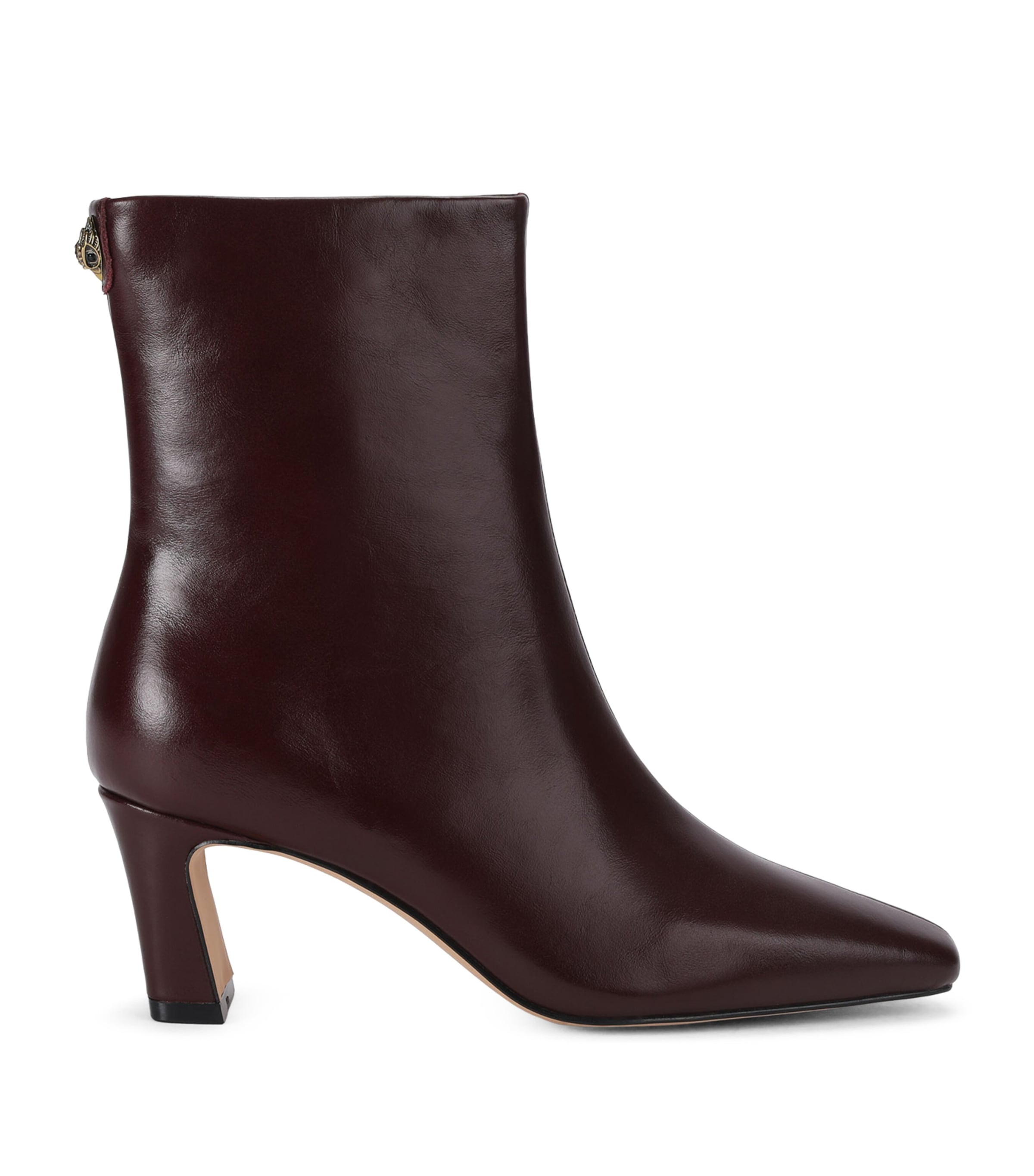 Kurt Geiger London Leather Billy Ankle Boots Wine Image 1