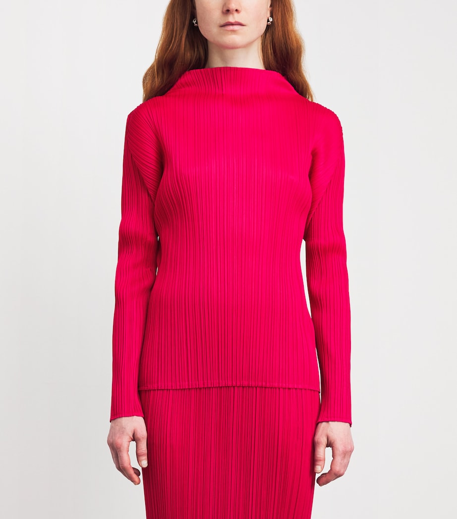 Pleats Please Issey Miyake Womens Long-Sleeve New Colorful Basics 4 Top Image 4